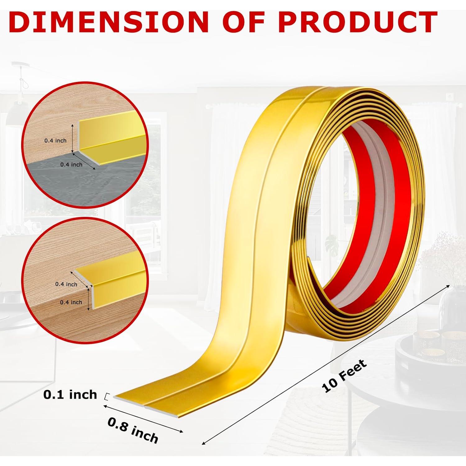 Protector de Esquina de Pared LSGCQ Oro 2 cm x 3 m PVC