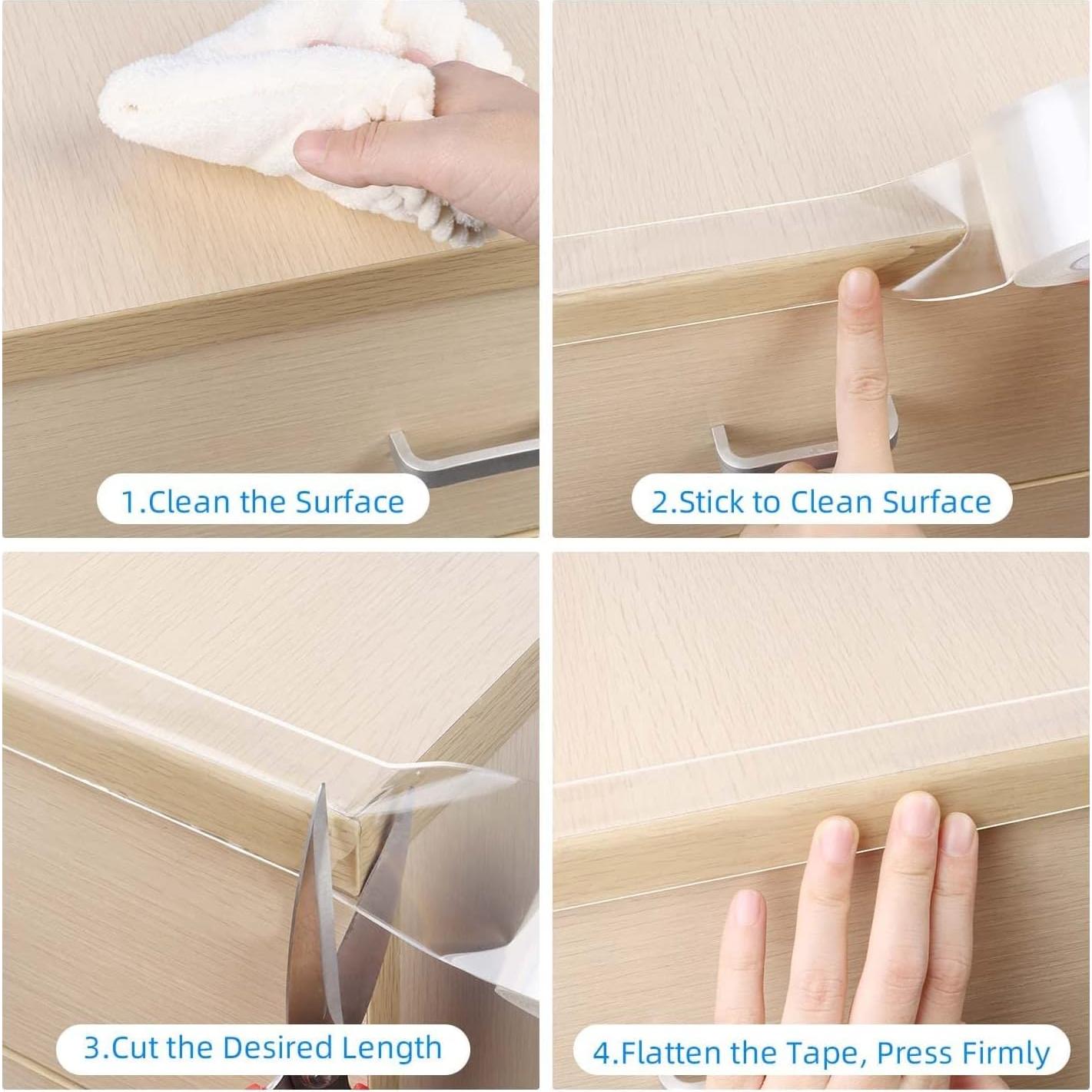 Cinta Protectora de Bordes MILEQEE 3cm x 3m Transparente