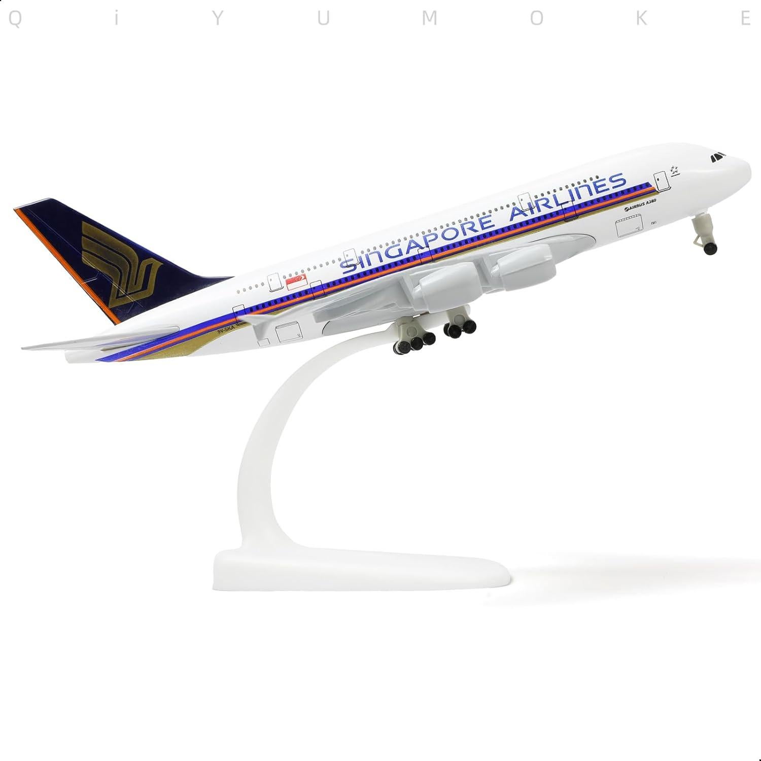 Modelo Airbus A380 QIYUMOKE 1/300 Metal 19 cm Decoración