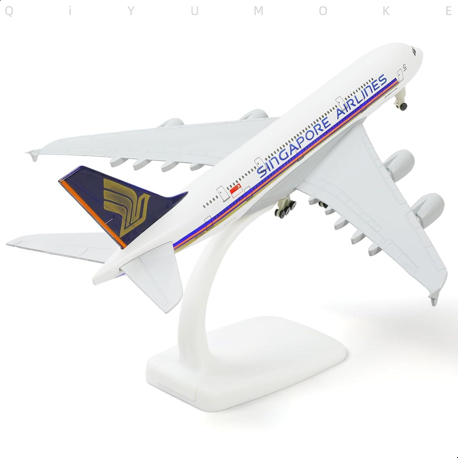 Modelo Airbus A380 QIYUMOKE 1/300 Metal 19 cm Decoración