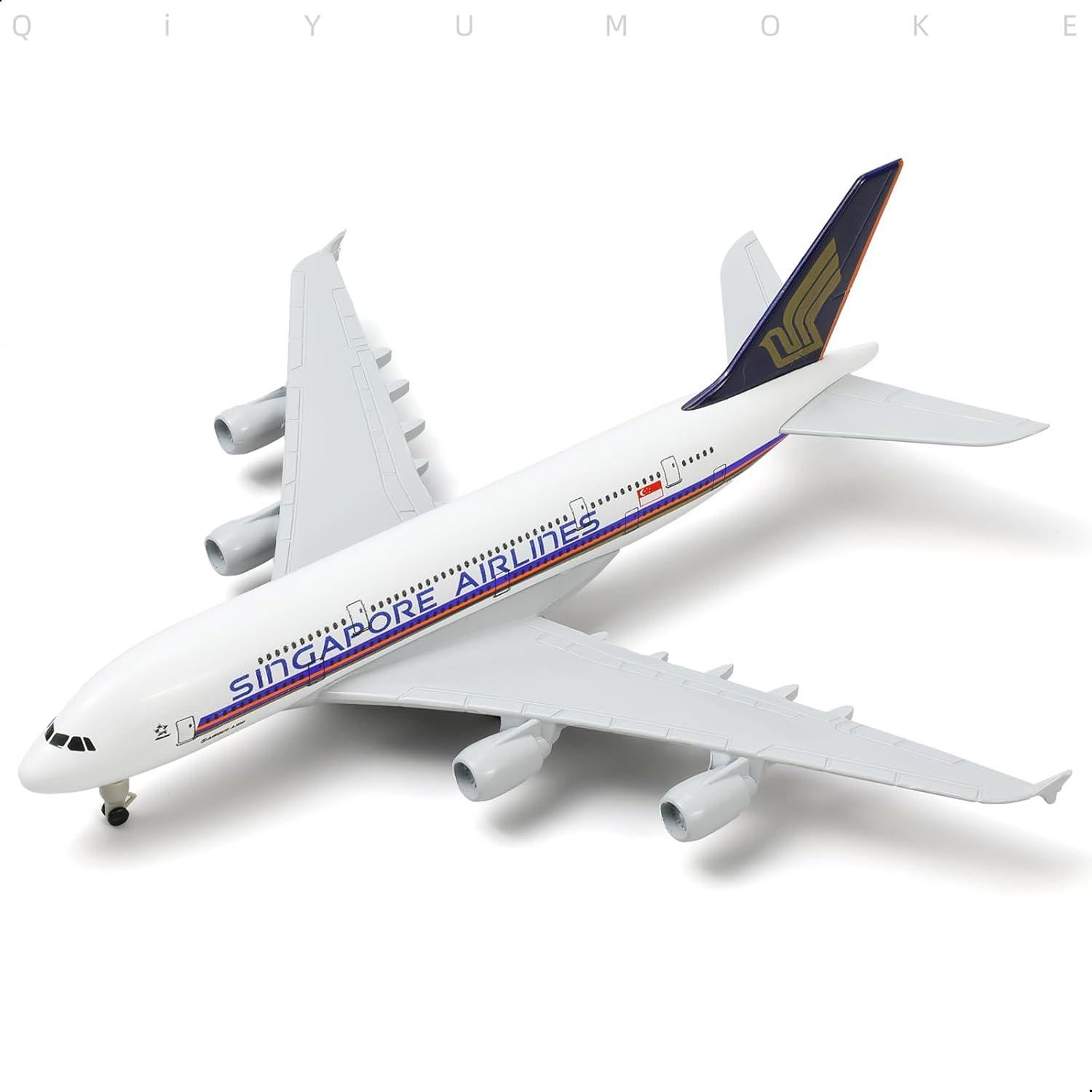 Modelo Airbus A380 QIYUMOKE 1/300 Metal 19 cm Decoración