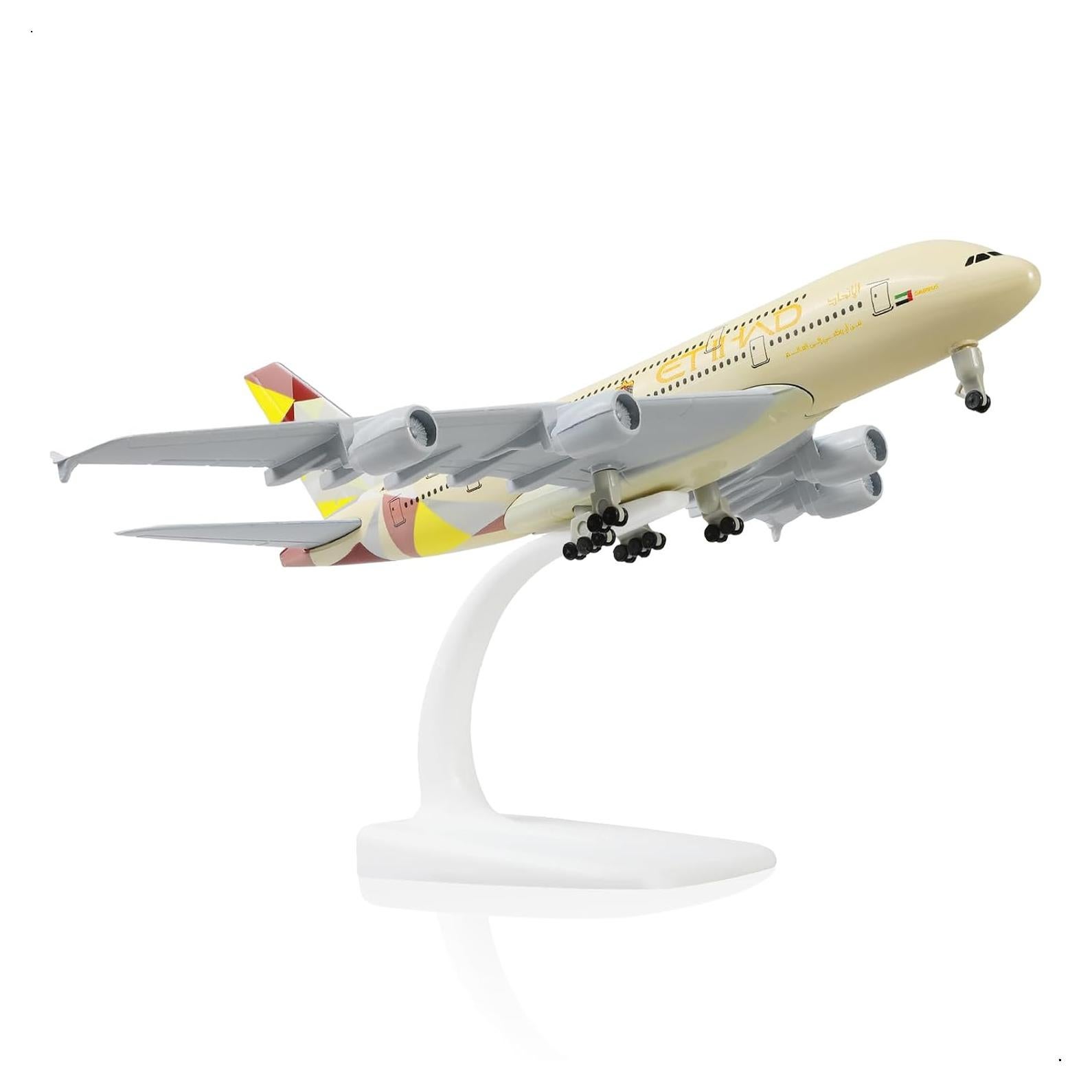 Modelo A380 QIYUMOKE 1/300 Metal Fundido 19 cm Etihad