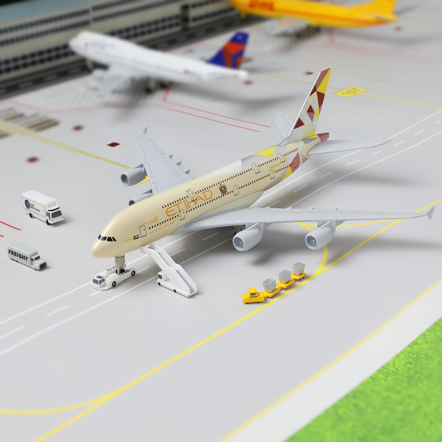 Modelo A380 QIYUMOKE 1/300 Metal Fundido 19 cm Etihad