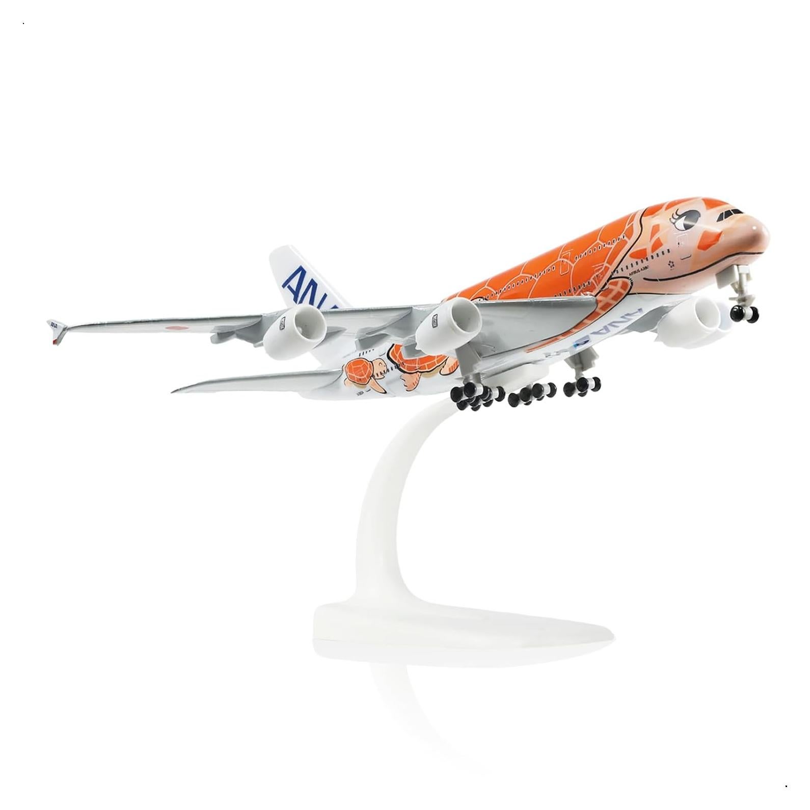 Modelo Airbus A380 QIYUMOKE Naranja 18x20x6 cm con Soporte