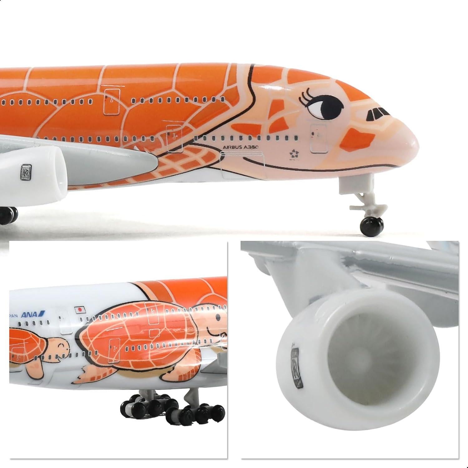 Modelo Airbus A380 QIYUMOKE Naranja 18x20x6 cm con Soporte