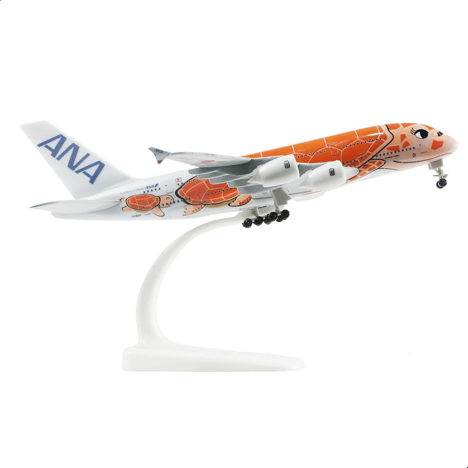 Modelo Airbus A380 QIYUMOKE Naranja 18x20x6 cm con Soporte