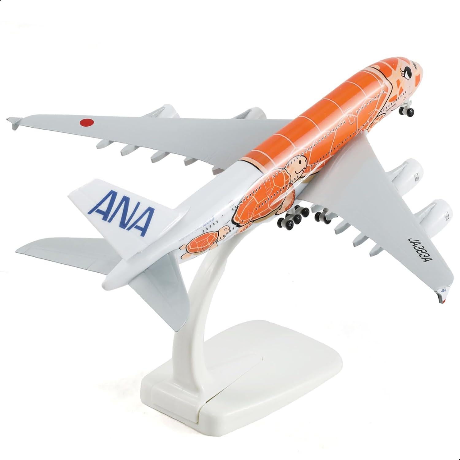 Modelo Airbus A380 QIYUMOKE Naranja 18x20x6 cm con Soporte