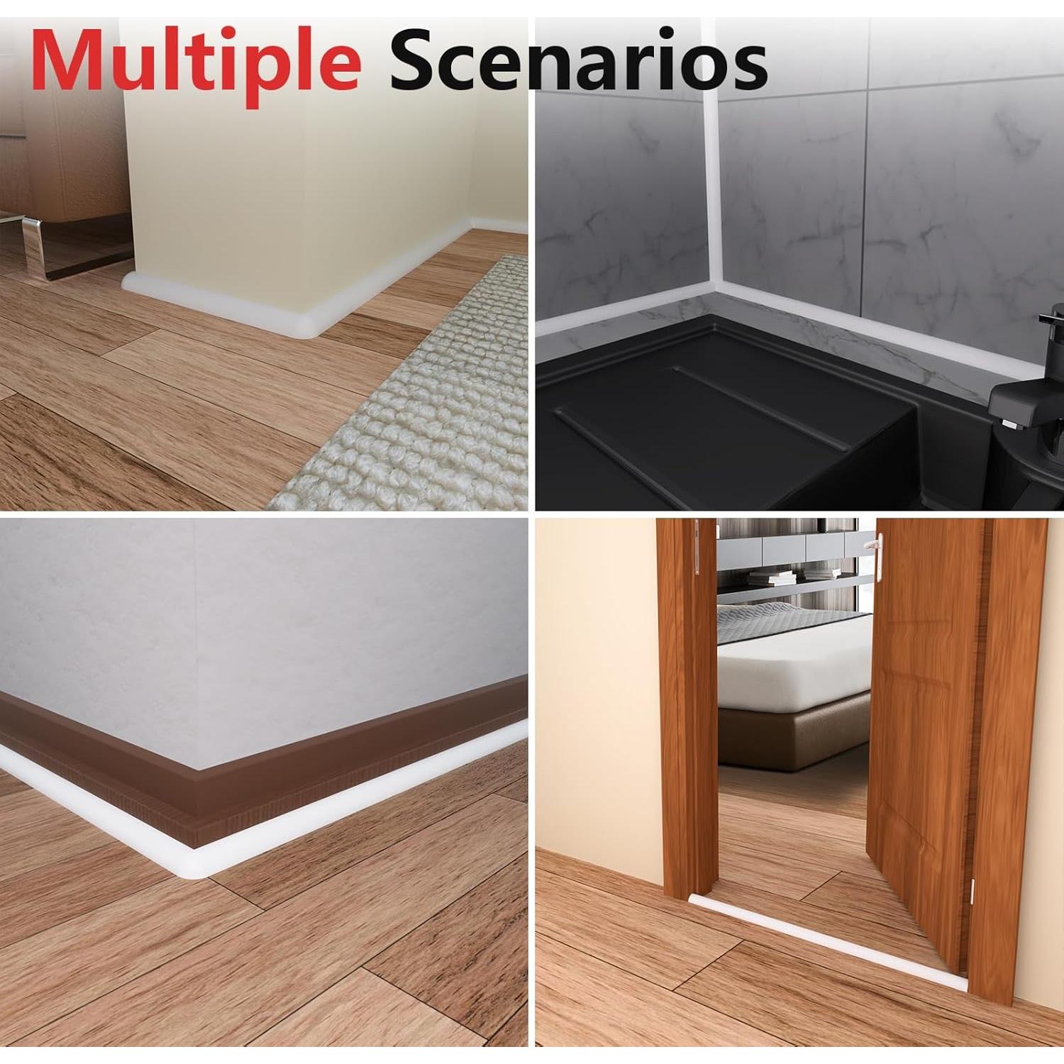 Moldura de Silicona Flexible Autoadhesiva 99cm Blanca