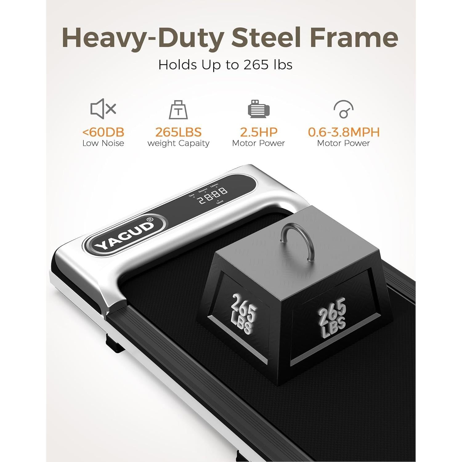 Caminadora Bajo Escritorio Yagud 2.5HP Portátil 120kg LED