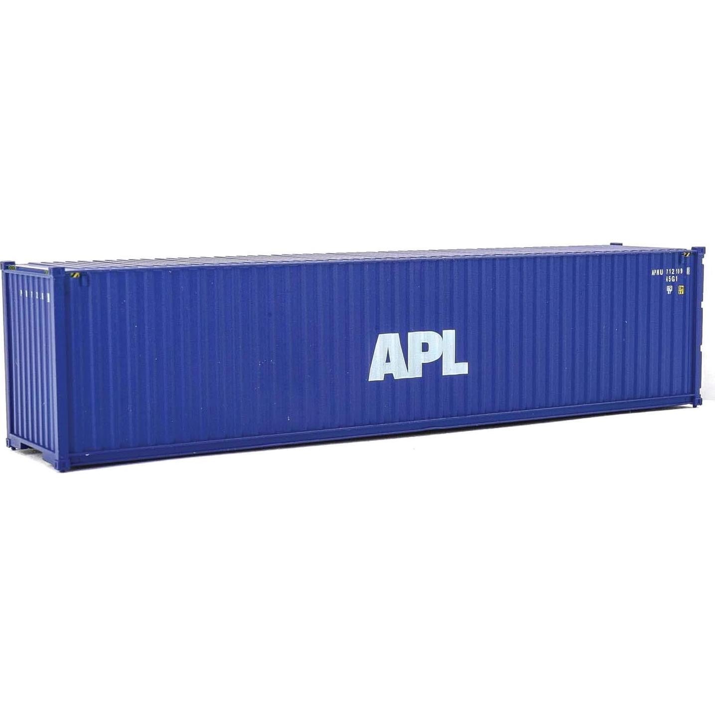 Contenedor 40' Hi Cube APL Walthers Escala HO Azul Blanco