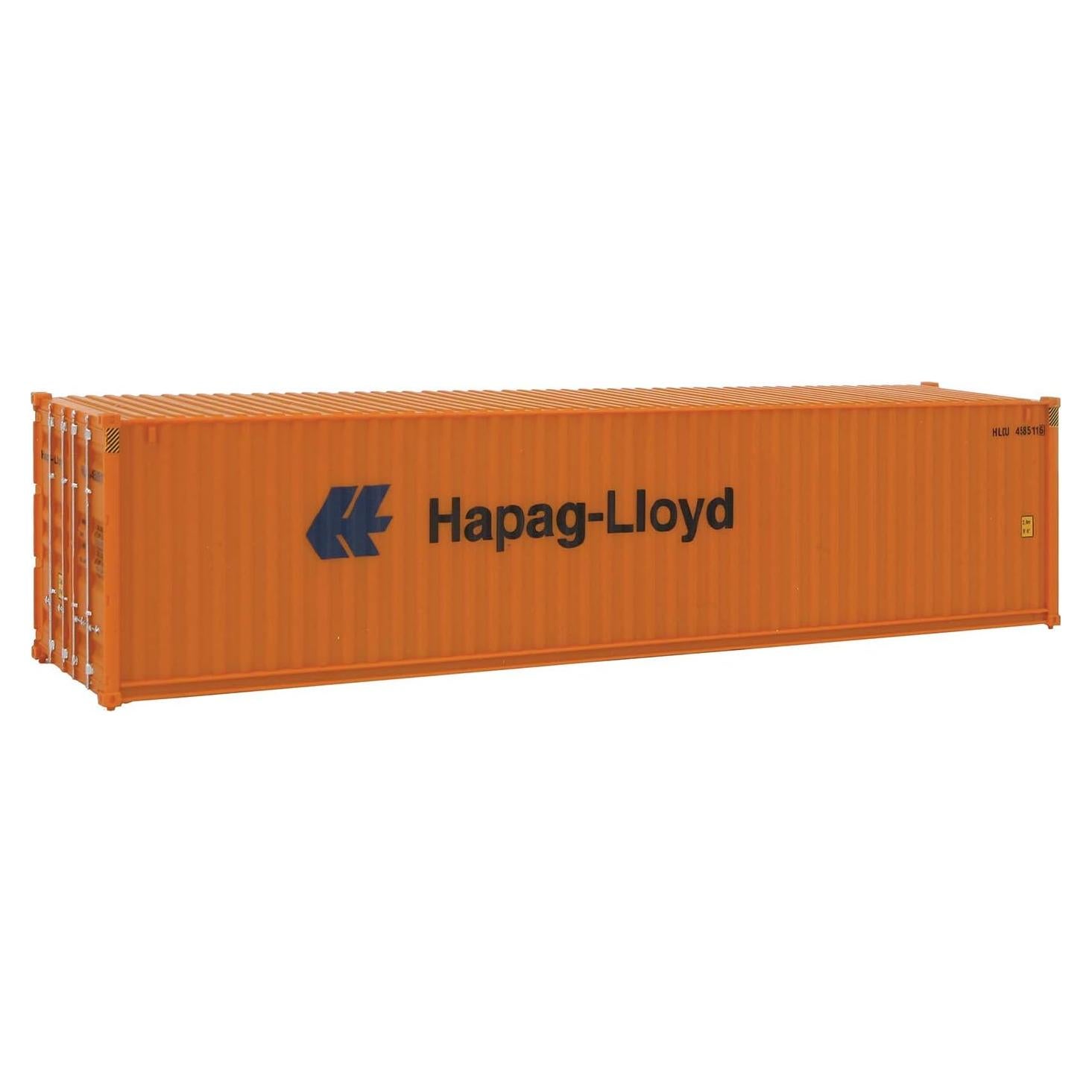 Contenedor HO Walthers Hapag Lloyd 40' Hi Cube Naranja Azul
