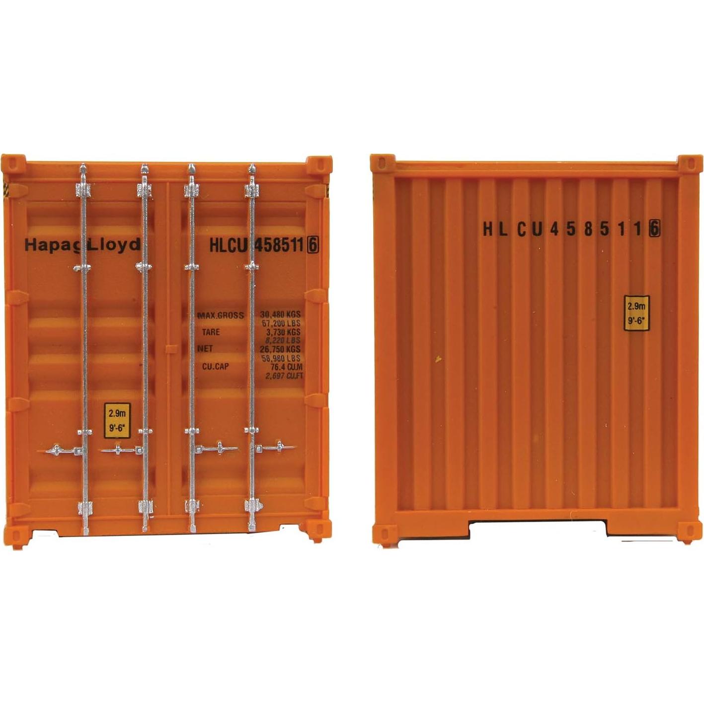Contenedor HO Walthers Hapag Lloyd 40' Hi Cube Naranja Azul