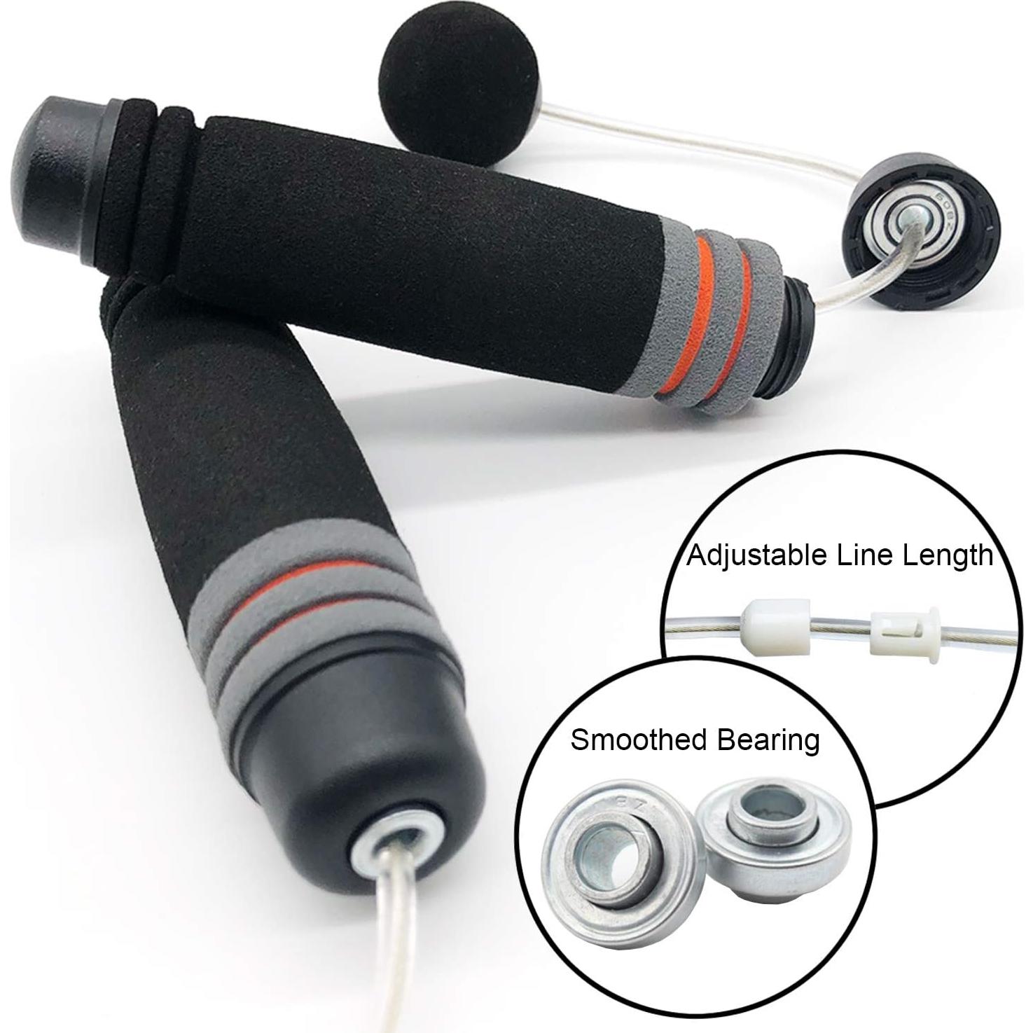 Benvo Weighted Ropeless Jump Rope Cordless Speed Rope Skipping Rope for Double Unders, Exercise, WOD, Boxing, MMA Beachbody Training Fitness- Updated Version