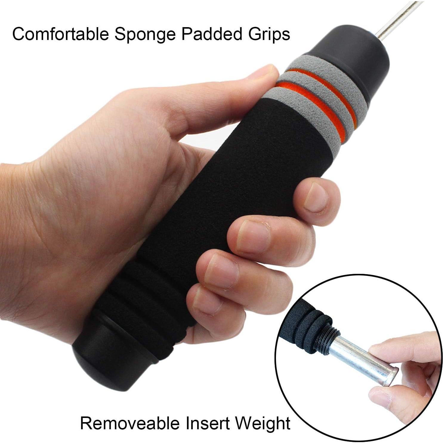 Benvo Weighted Ropeless Jump Rope Cordless Speed Rope Skipping Rope for Double Unders, Exercise, WOD, Boxing, MMA Beachbody Training Fitness- Updated Version