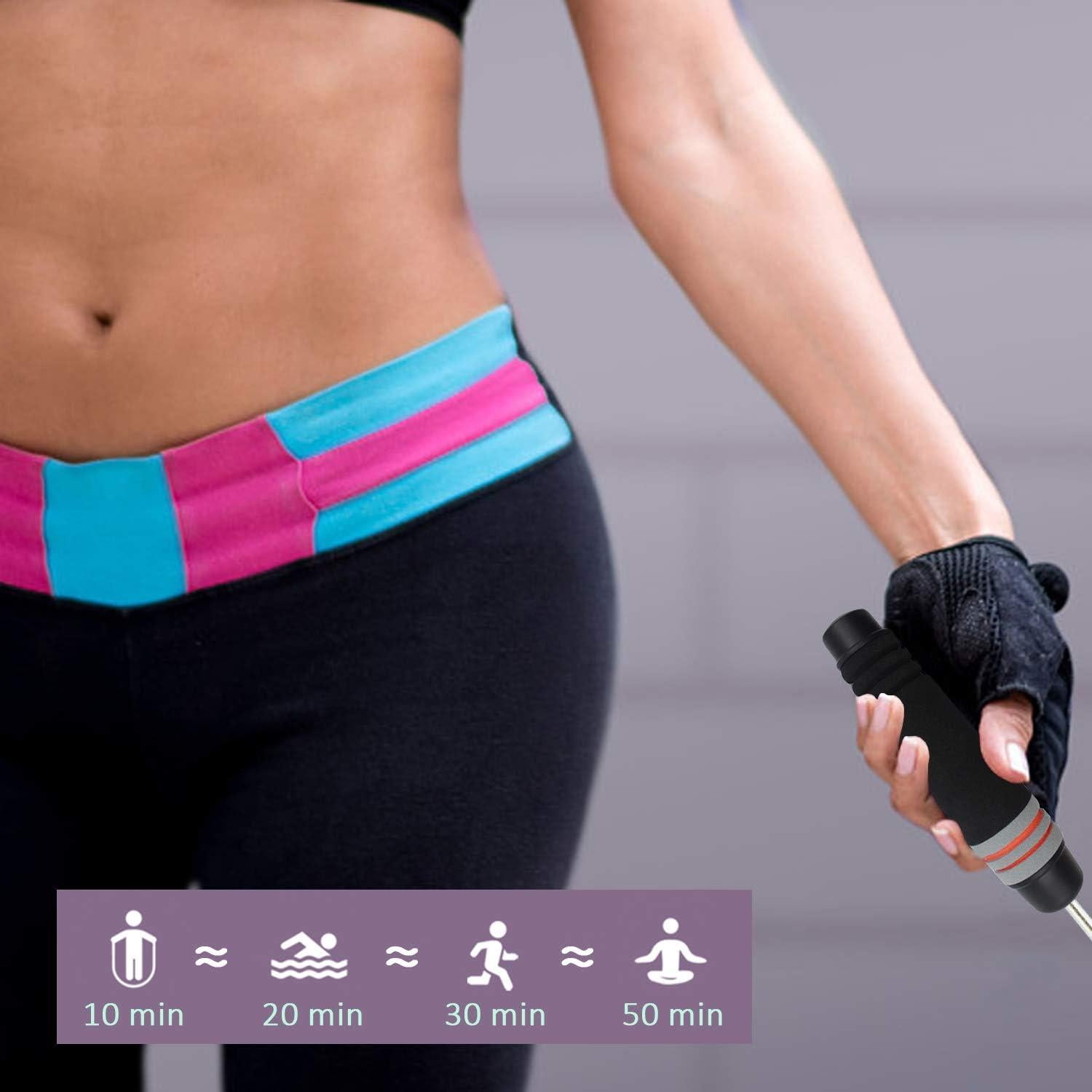 Benvo Weighted Ropeless Jump Rope Cordless Speed Rope Skipping Rope for Double Unders, Exercise, WOD, Boxing, MMA Beachbody Training Fitness- Updated Version