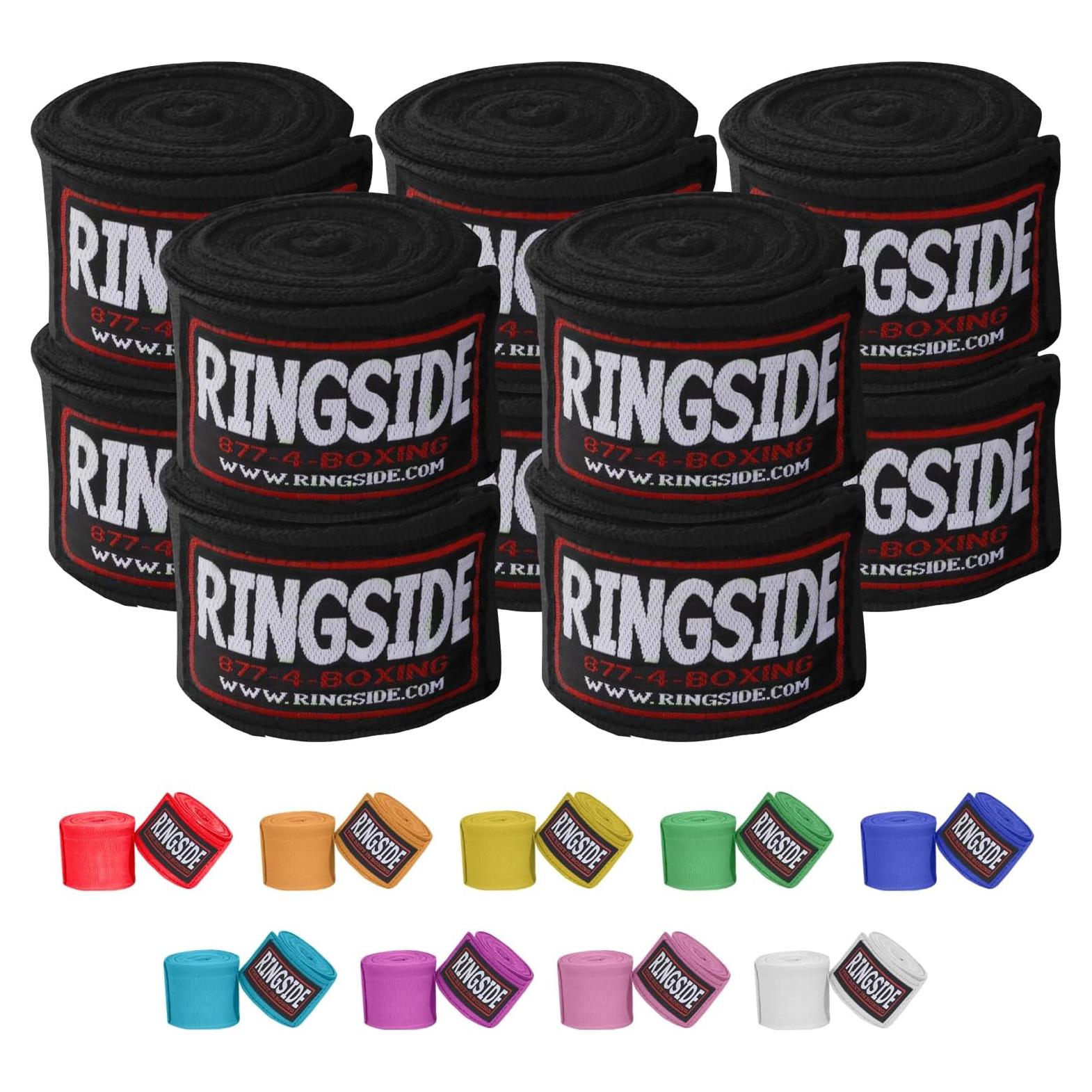 Envolturas de Mano Ringside Estilo Mexicano 5 Pares Negro