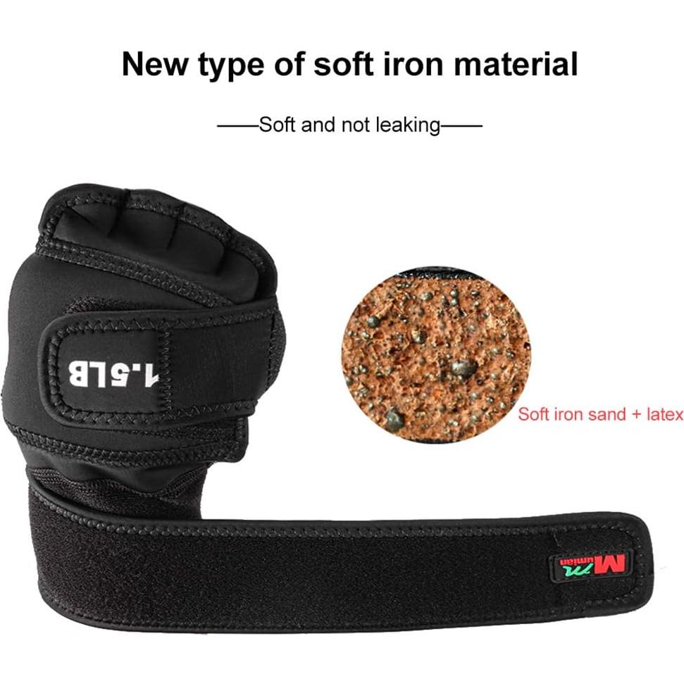 Weighted Gloves 3lb(1.5lb Each), Fitness Soft Iron Gloves Sandbag Weight Bearing Training Gloves with Wrist Support for Gym Boxing, Cross Training(3lb)