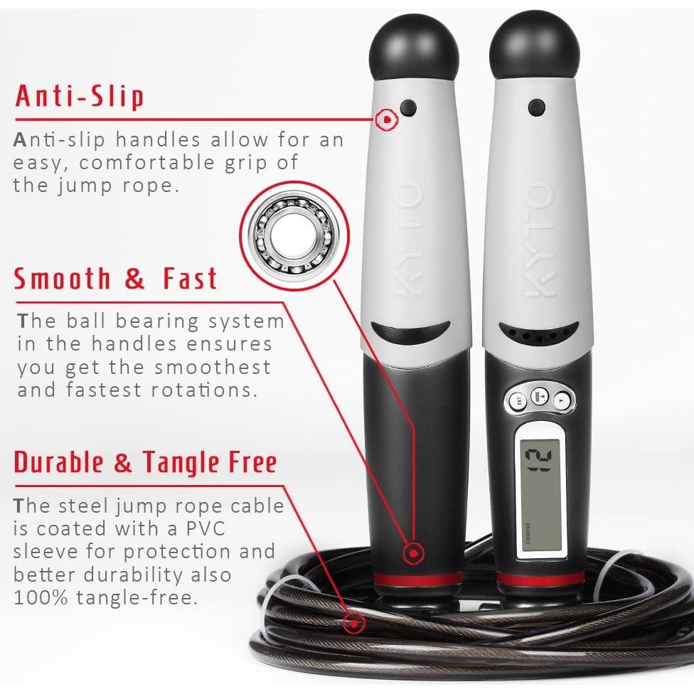 Cuerda de Salto Inteligente KYTO con Contador y Longitud Ajustable