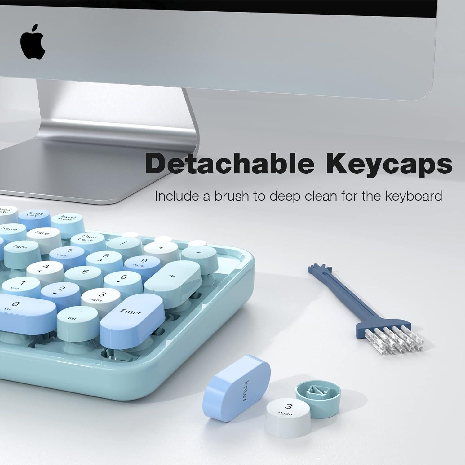 Combo Teclado y Ratón Inalámbrico GEEZER Azul Cielo 104 Teclas