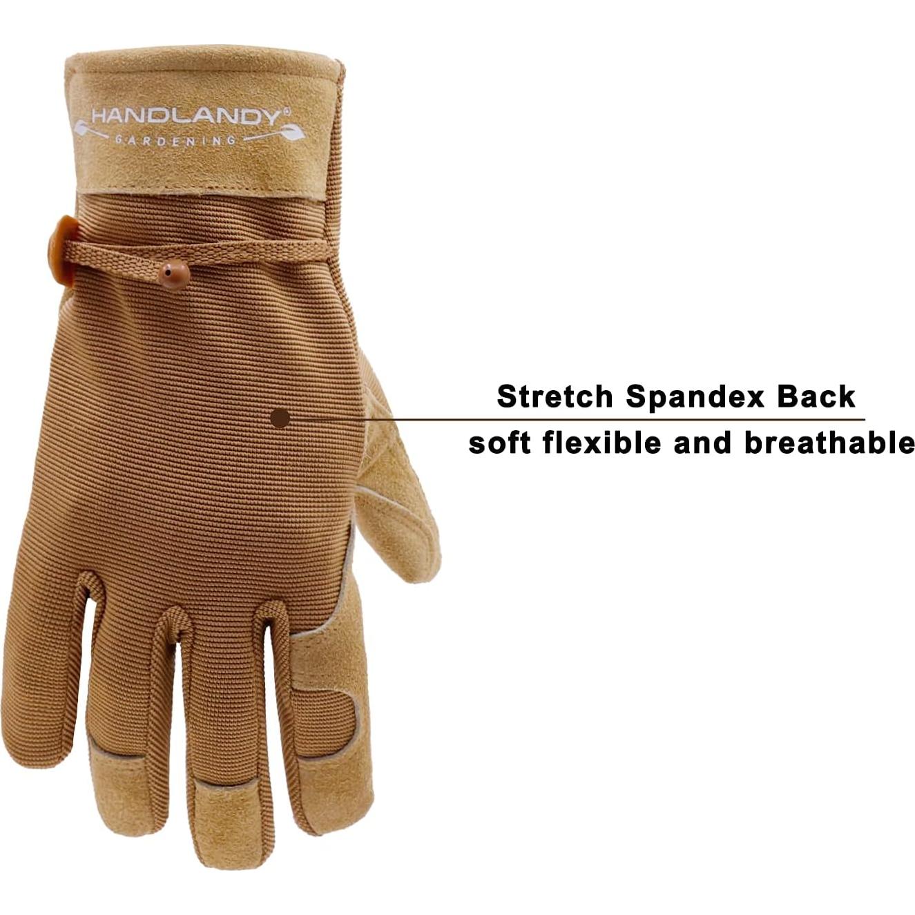 Guantes de Trabajo HLDD HANDLANDY para Mujeres - Cuero Marrón