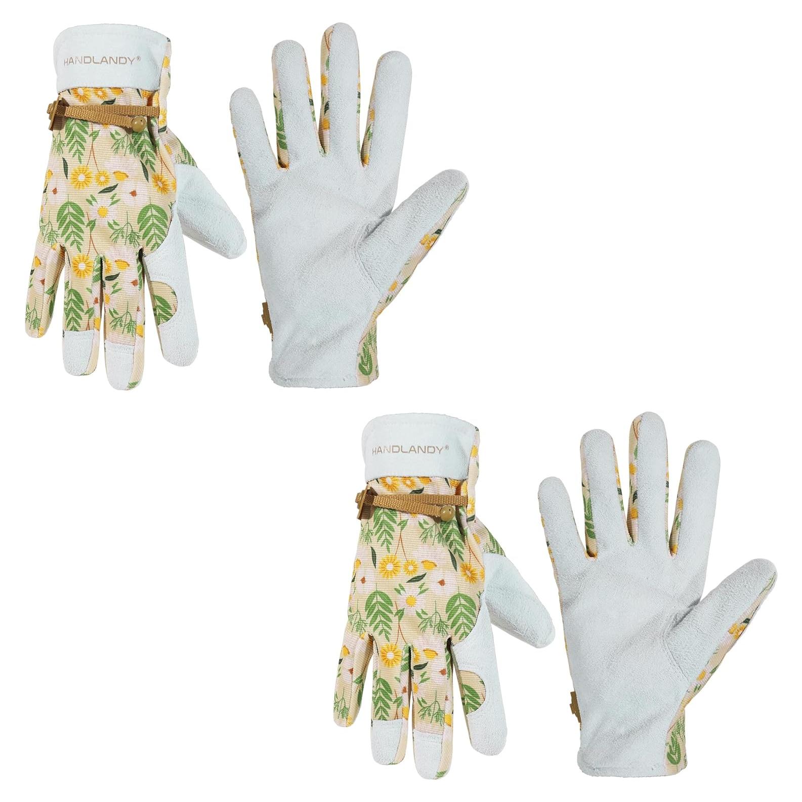 Guantes de trabajo HLDD HANDLANDY para mujeres - Cuero y transpirables