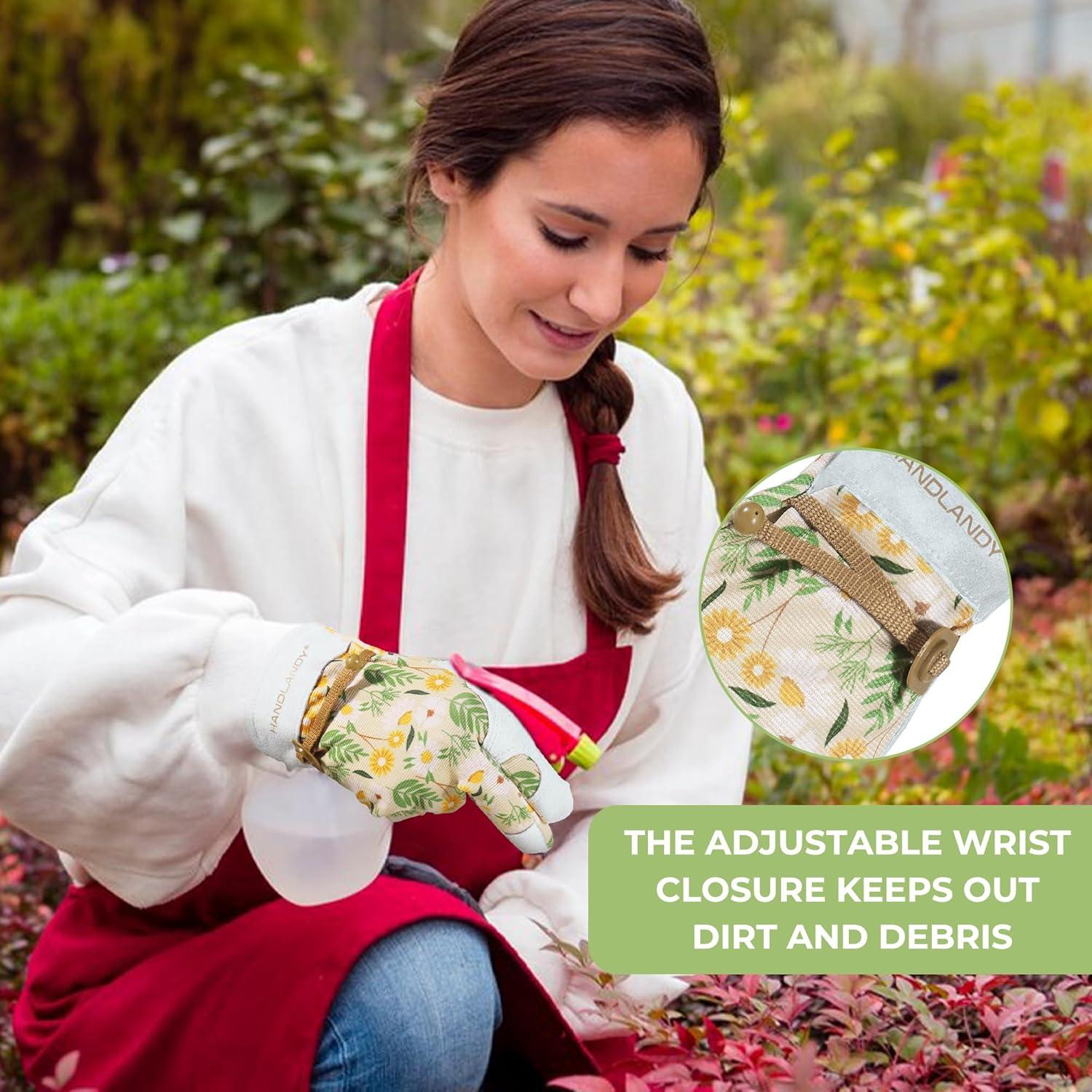 Guantes de trabajo HLDD HANDLANDY para mujeres - Cuero y transpirables