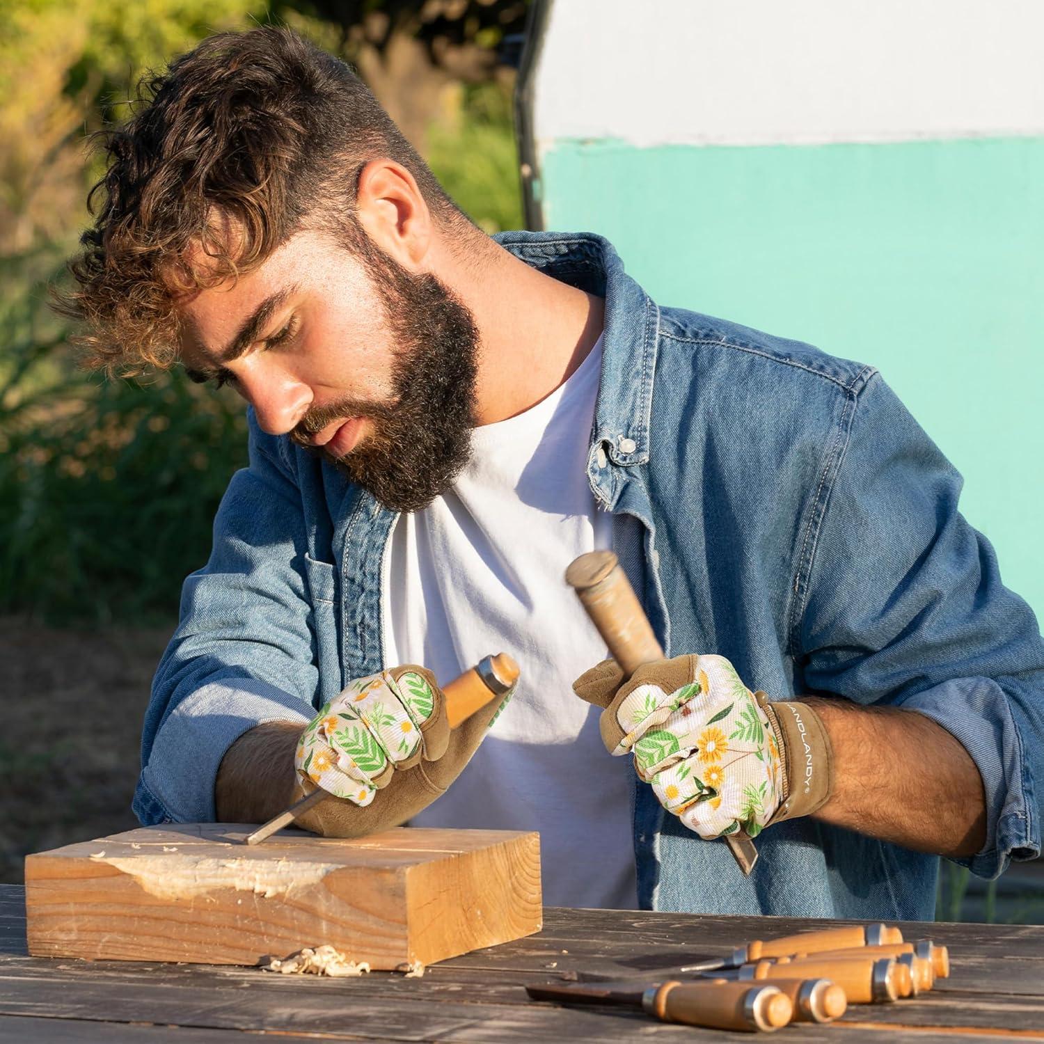 Guantes de Trabajo HLDD HANDLANDY para Mujeres - Cuero y Transpirables