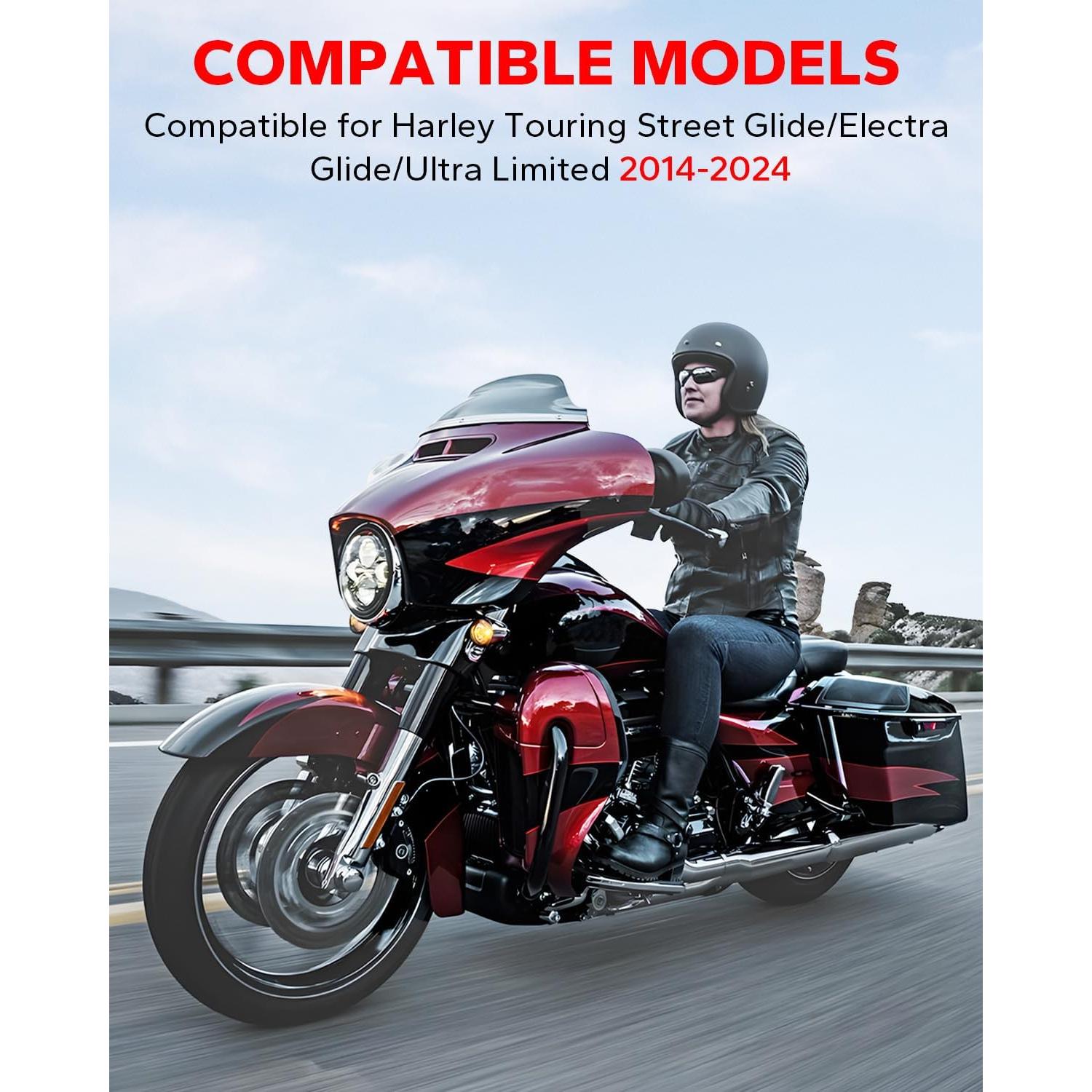 Parabrisas de Onda Ahumada Amazicha 7" para Harley 2014-2023