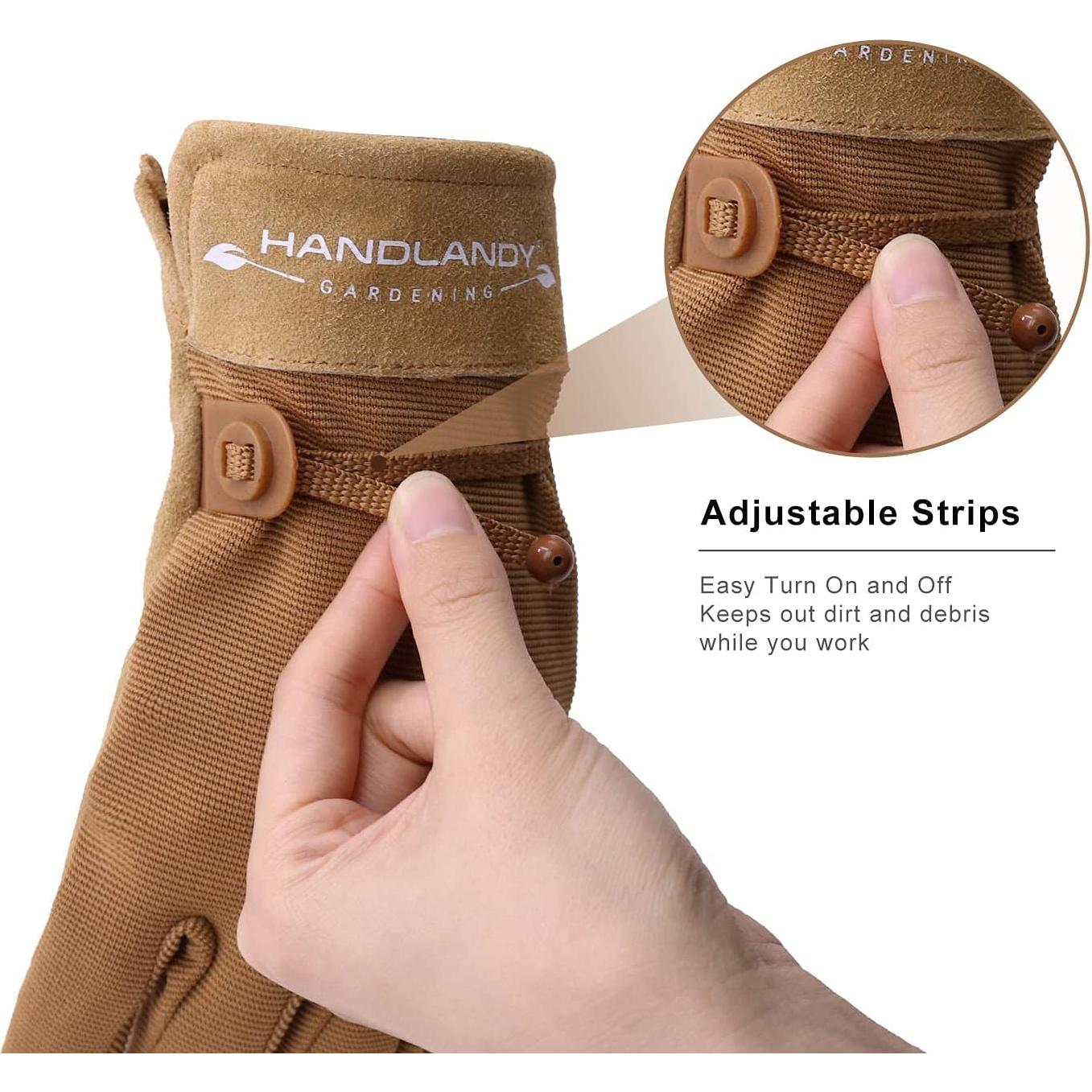 Guantes de Trabajo HLDD HANDLANDY para Mujeres - Cuero Marrón