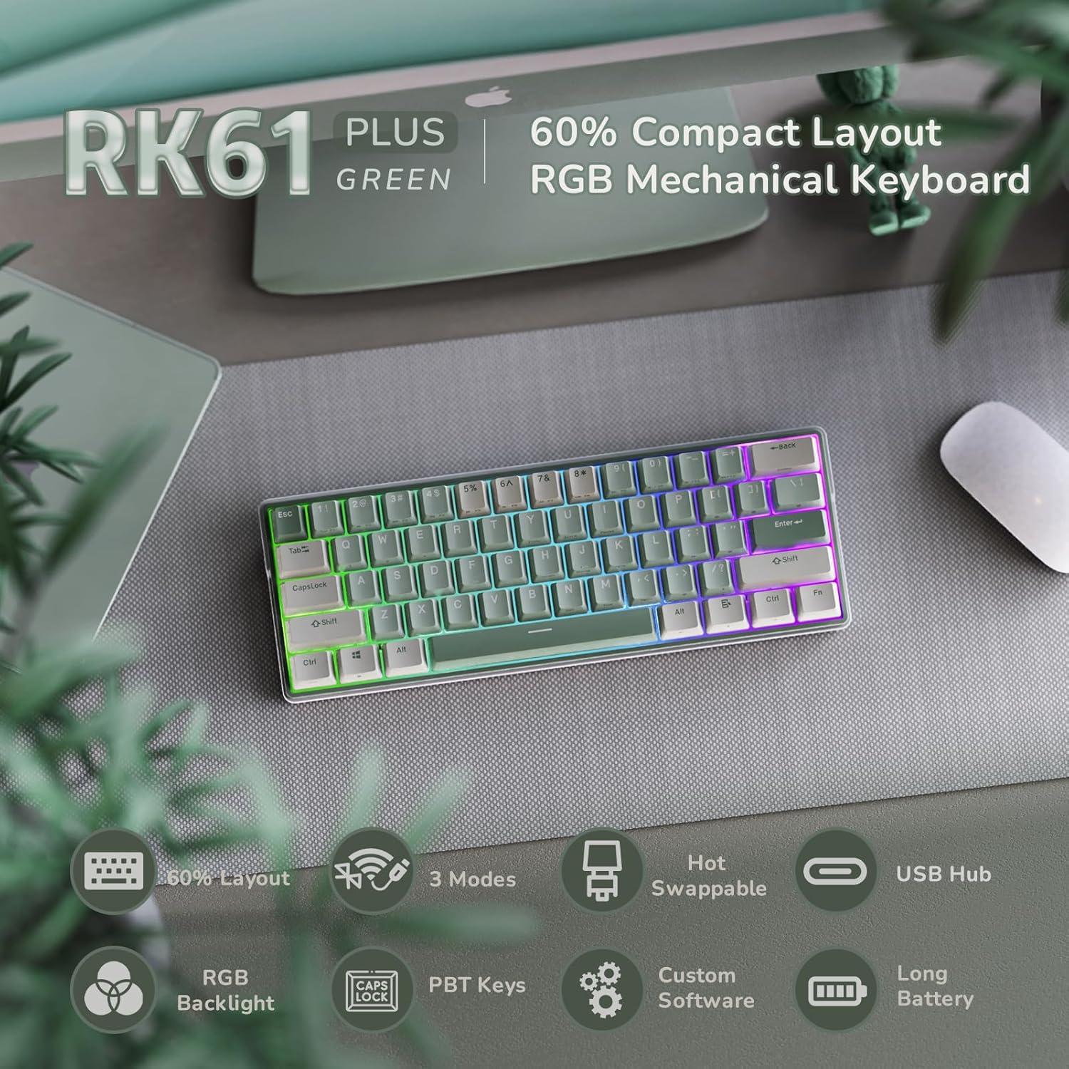 Teclado Gaming RK ROYAL KLUDGE RK61 Plus Inalámbrico RGB