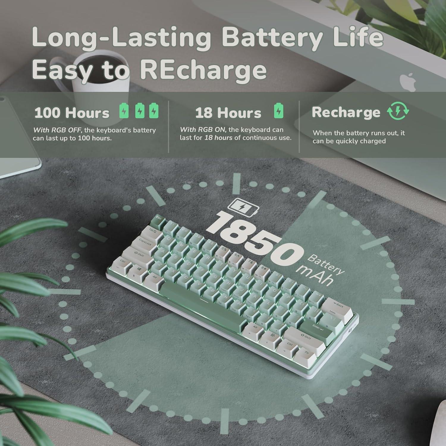 Teclado Gaming RK ROYAL KLUDGE RK61 Plus Inalámbrico RGB