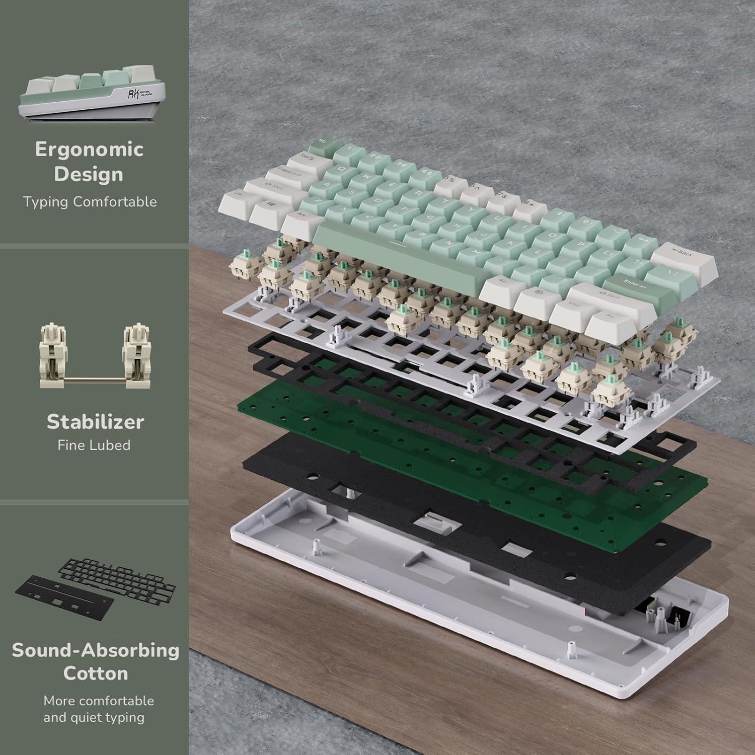 Teclado Gaming RK ROYAL KLUDGE RK61 Plus Inalámbrico RGB