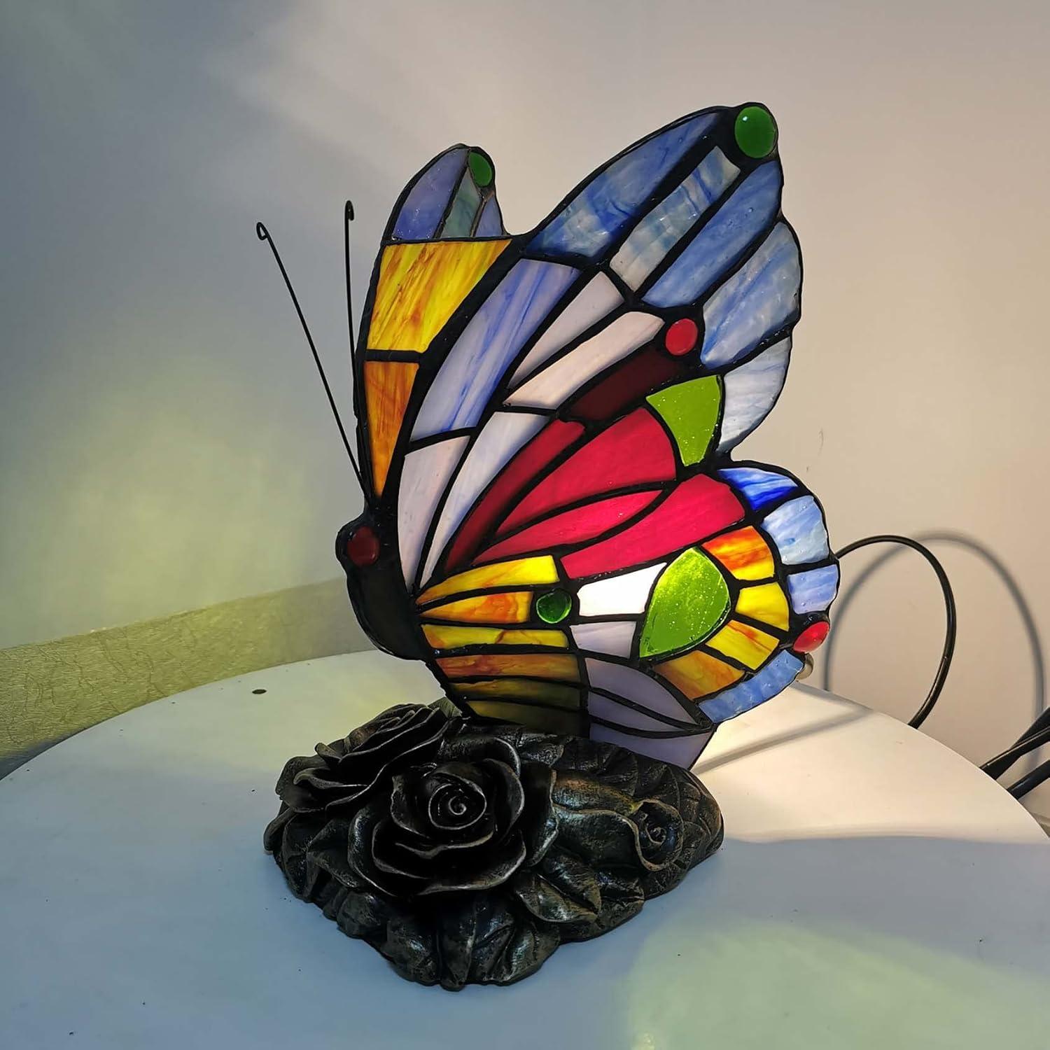 Lámpara de Mesa Tiffany Bieye L10042 Vidrio Templado Multicolor