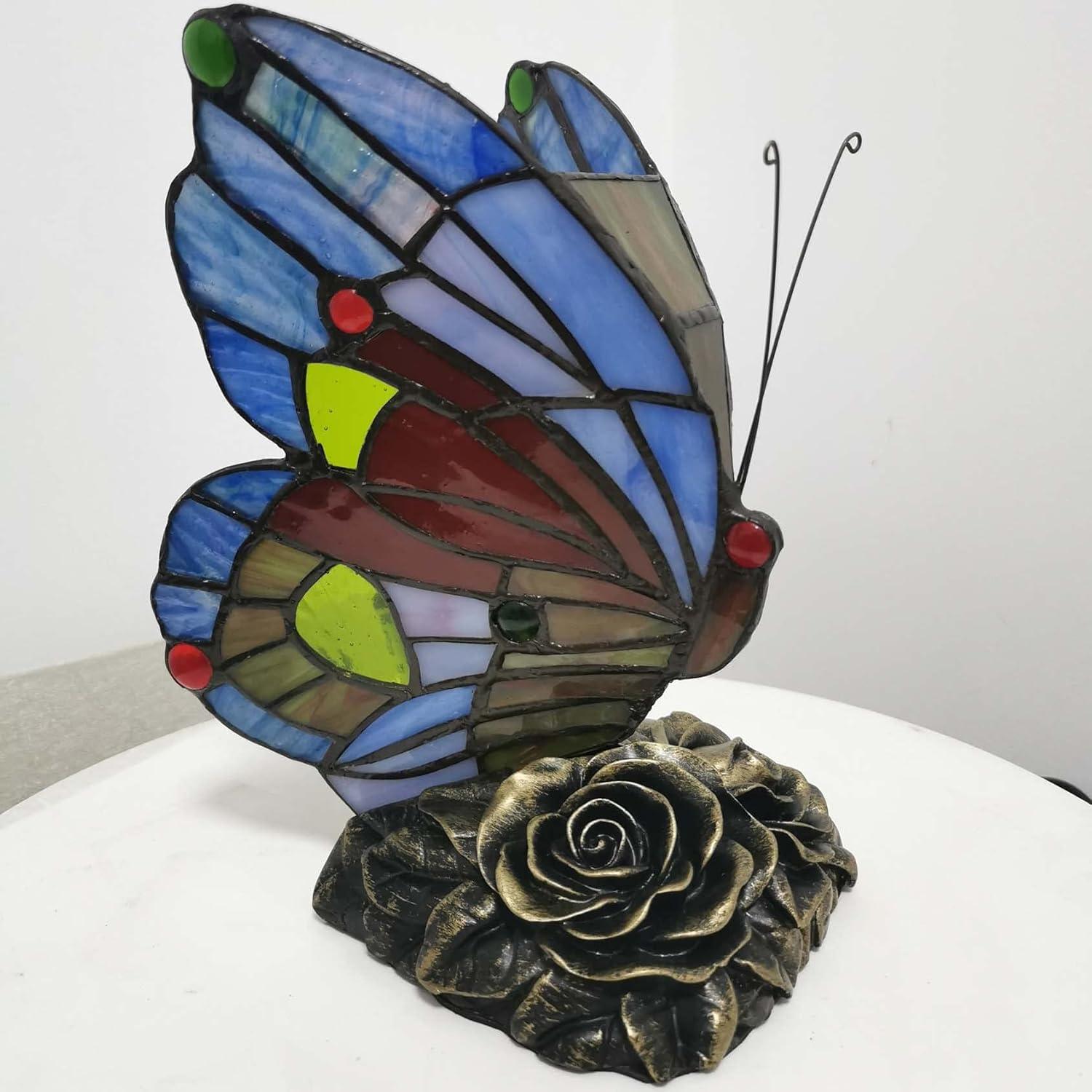 Lámpara de Mesa Tiffany Bieye L10042 Vidrio Templado Multicolor