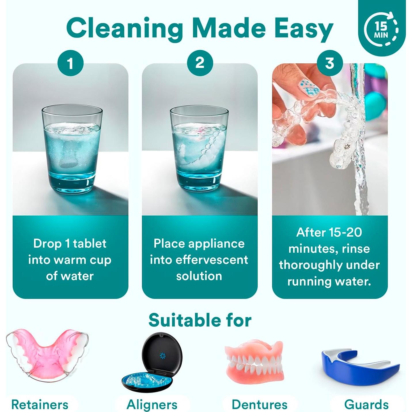 Tabletas Limpiadoras Weiss Naturals para Retenedores - 30 Unidades