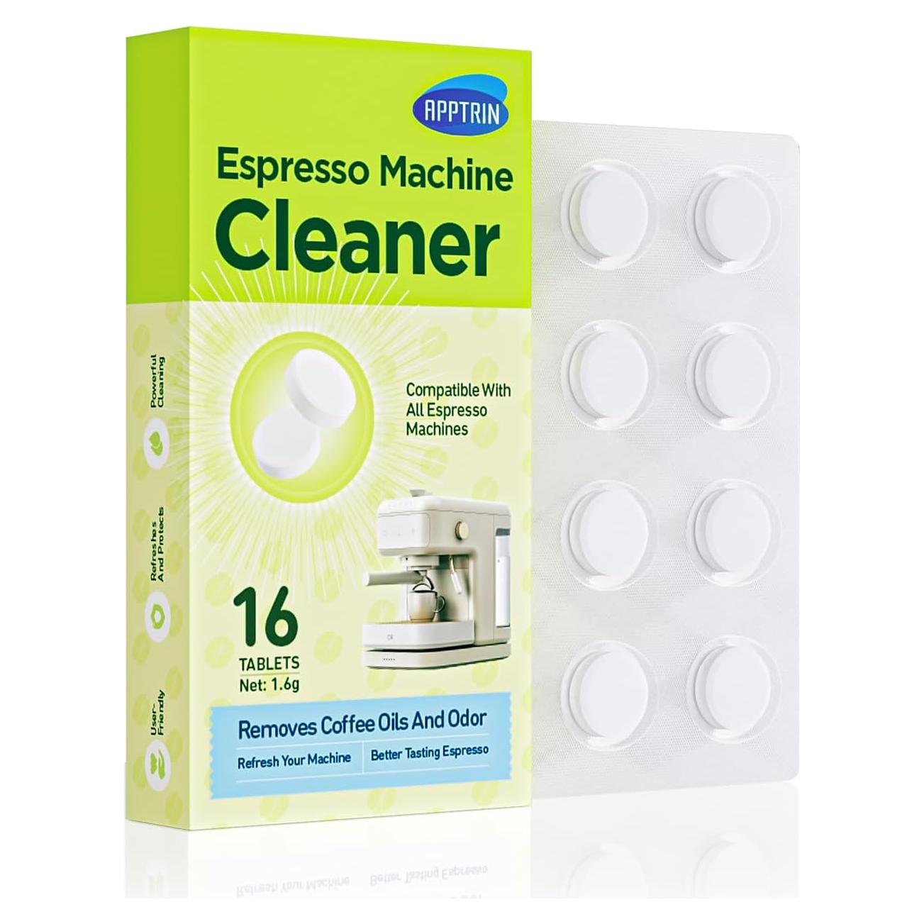 Tabletas de limpieza para máquinas de espresso APPTRIN - 16 unidades