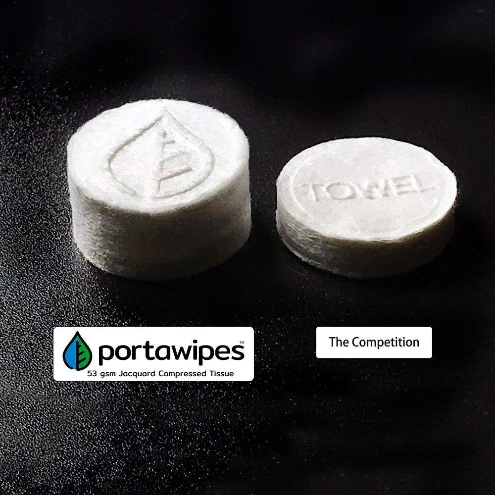 Toallitas Comprimidas Portawipes - Paquete de 50 con 5 Estuches