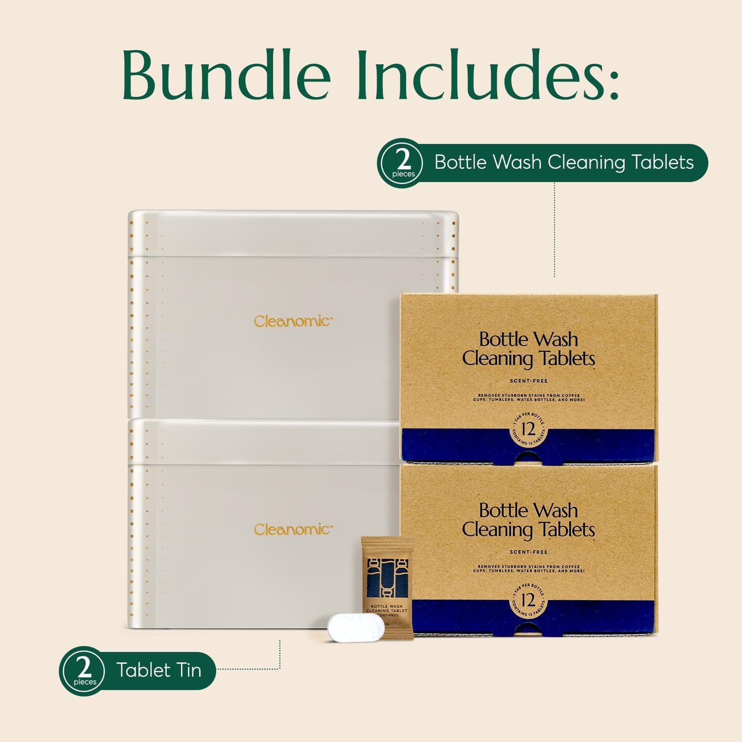 Tabletas Limpiadoras de Botellas Cleanomic - Paquete de 12