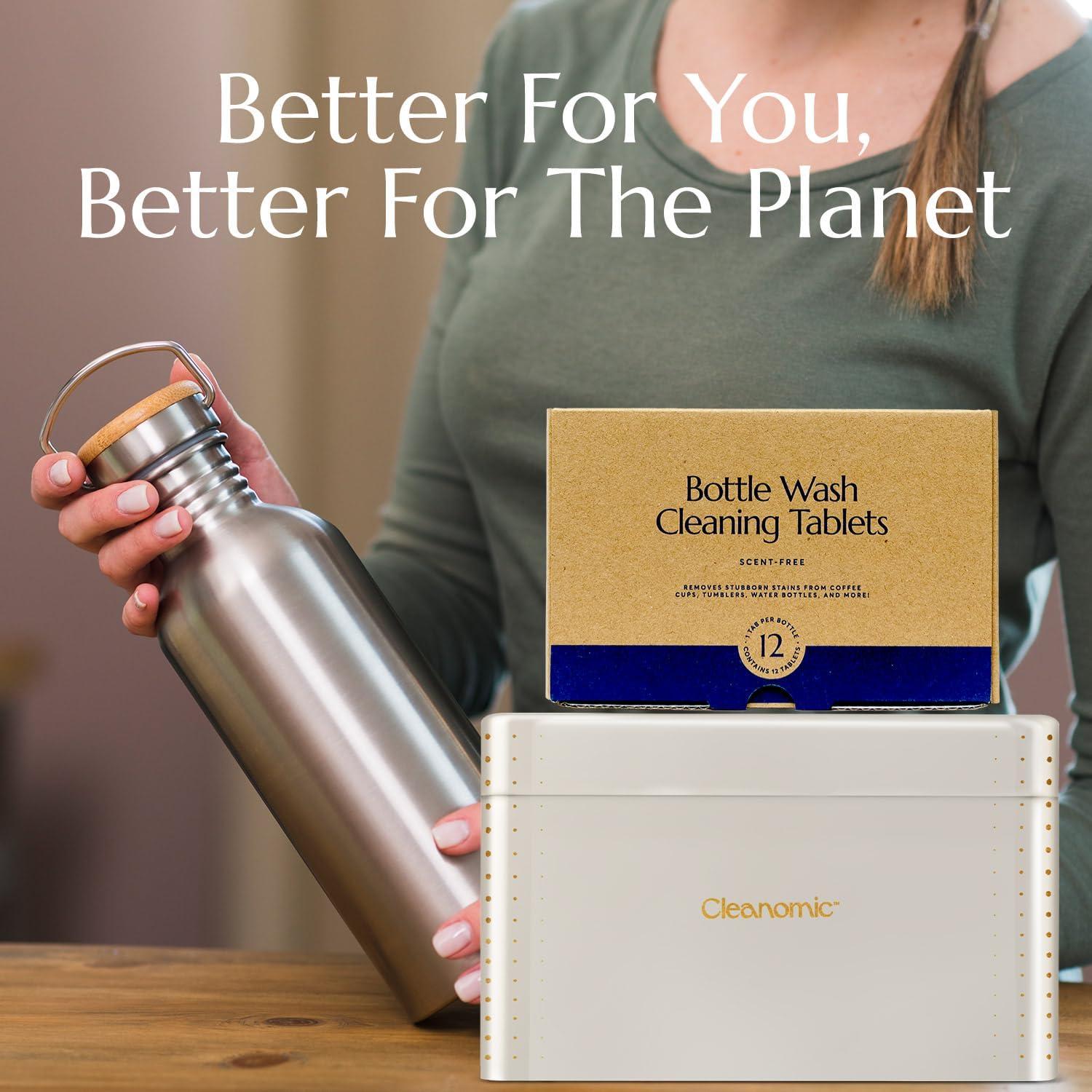 Tabletas Limpiadoras de Botellas Cleanomic - Paquete de 12