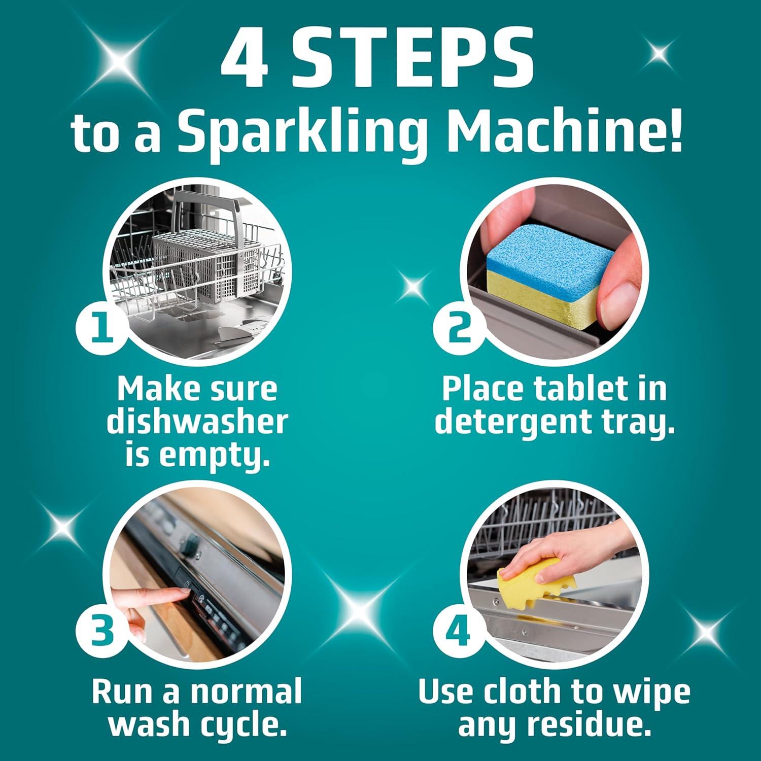 Limpiador y Desodorante de Lavavajillas MIGHTY CLEAN 24 Tabletas