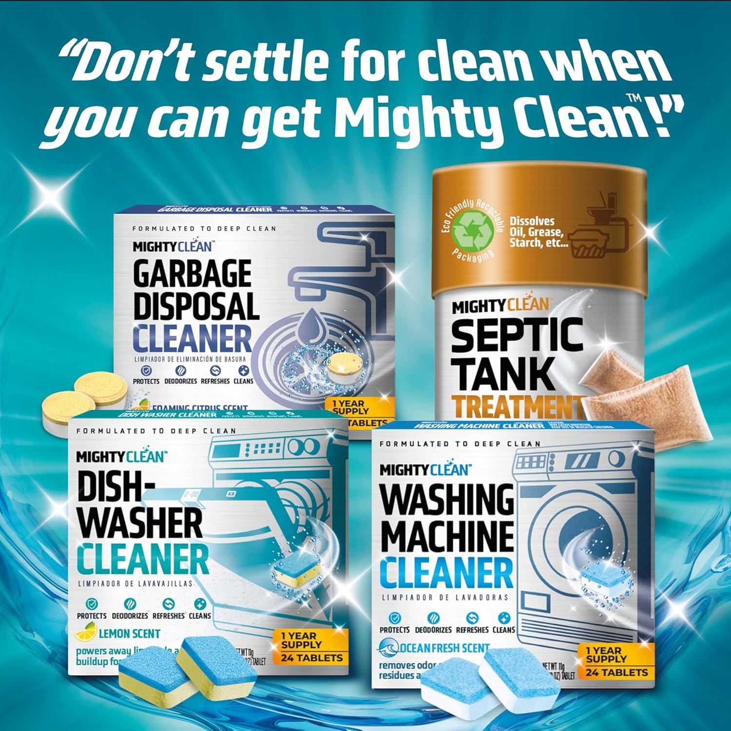 Limpiador y Desodorante de Lavavajillas MIGHTY CLEAN 24 Tabletas