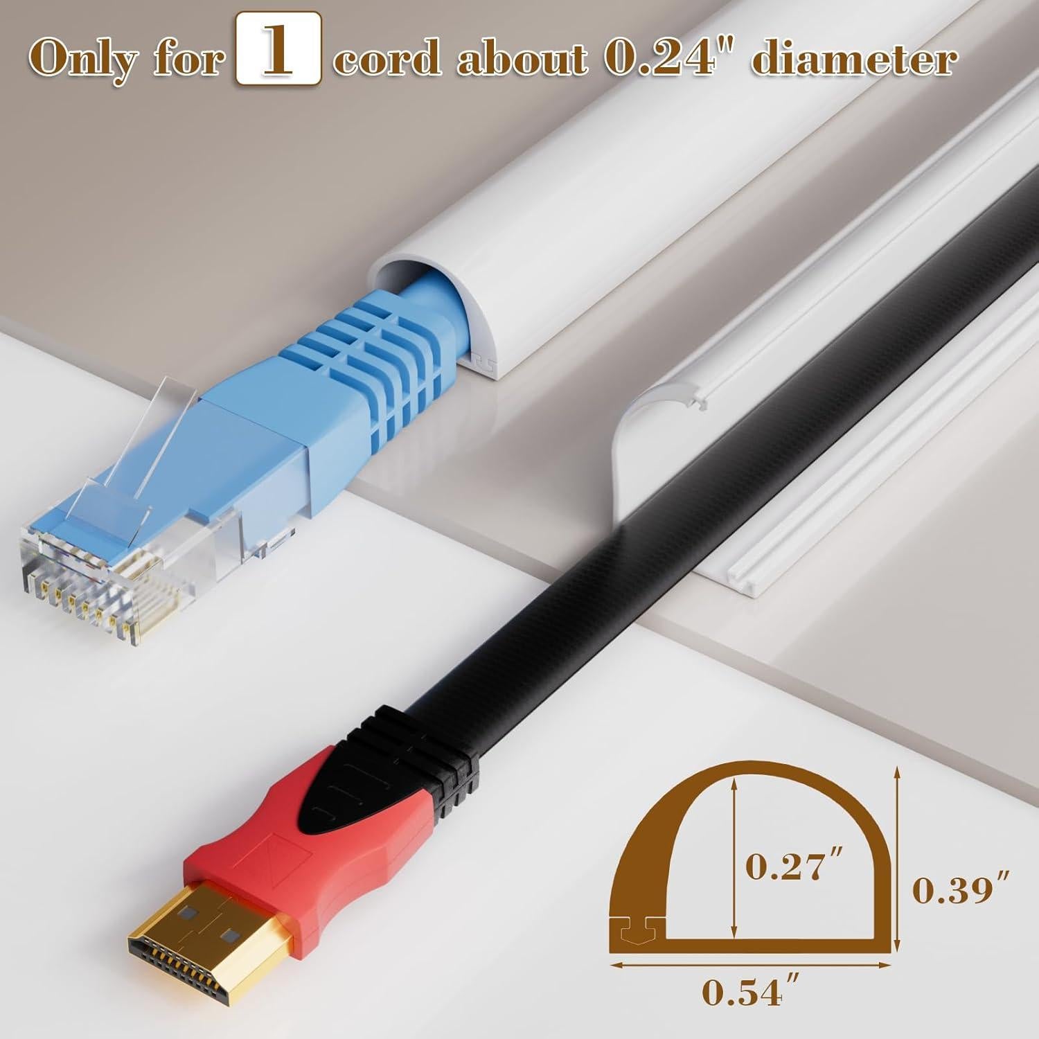 Ocultador de Cables KAYLEINSTER 99 cm Silicona Flexible Blanco