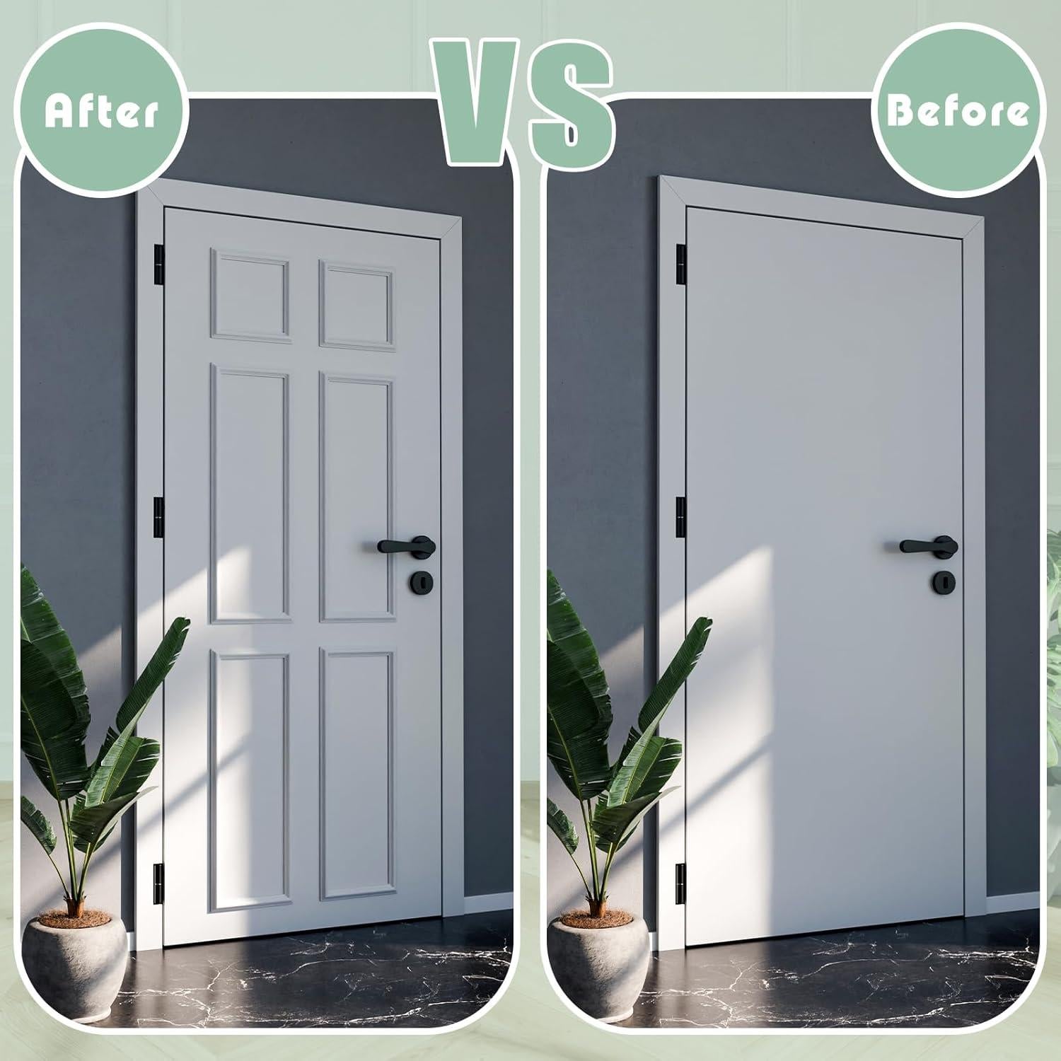 Kit de Molduras Autoadhesivas para Puertas Colingmill 24 Piezas