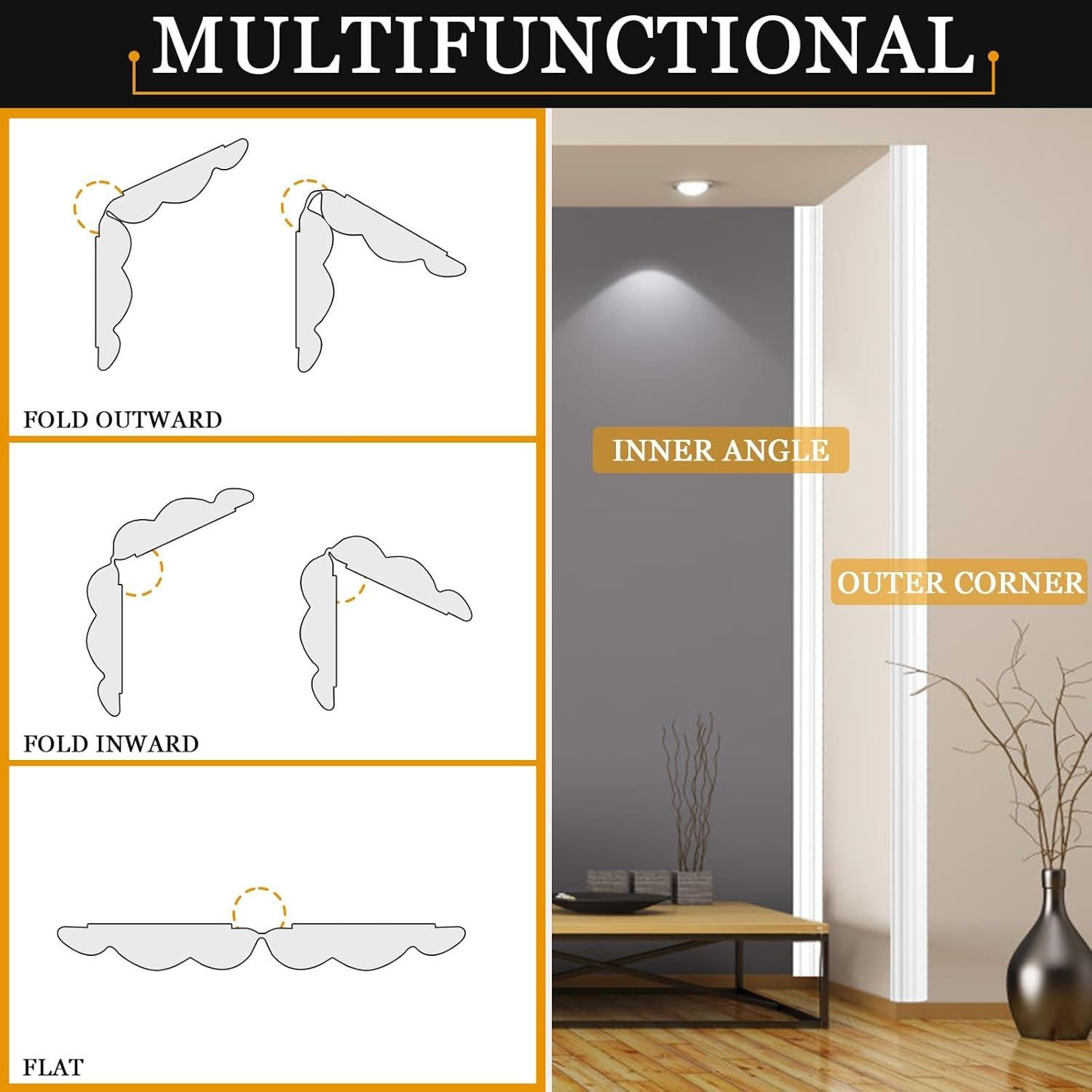 Protector de Esquina de Pared Nayotaa 3.29m Goma Flexible Blanco