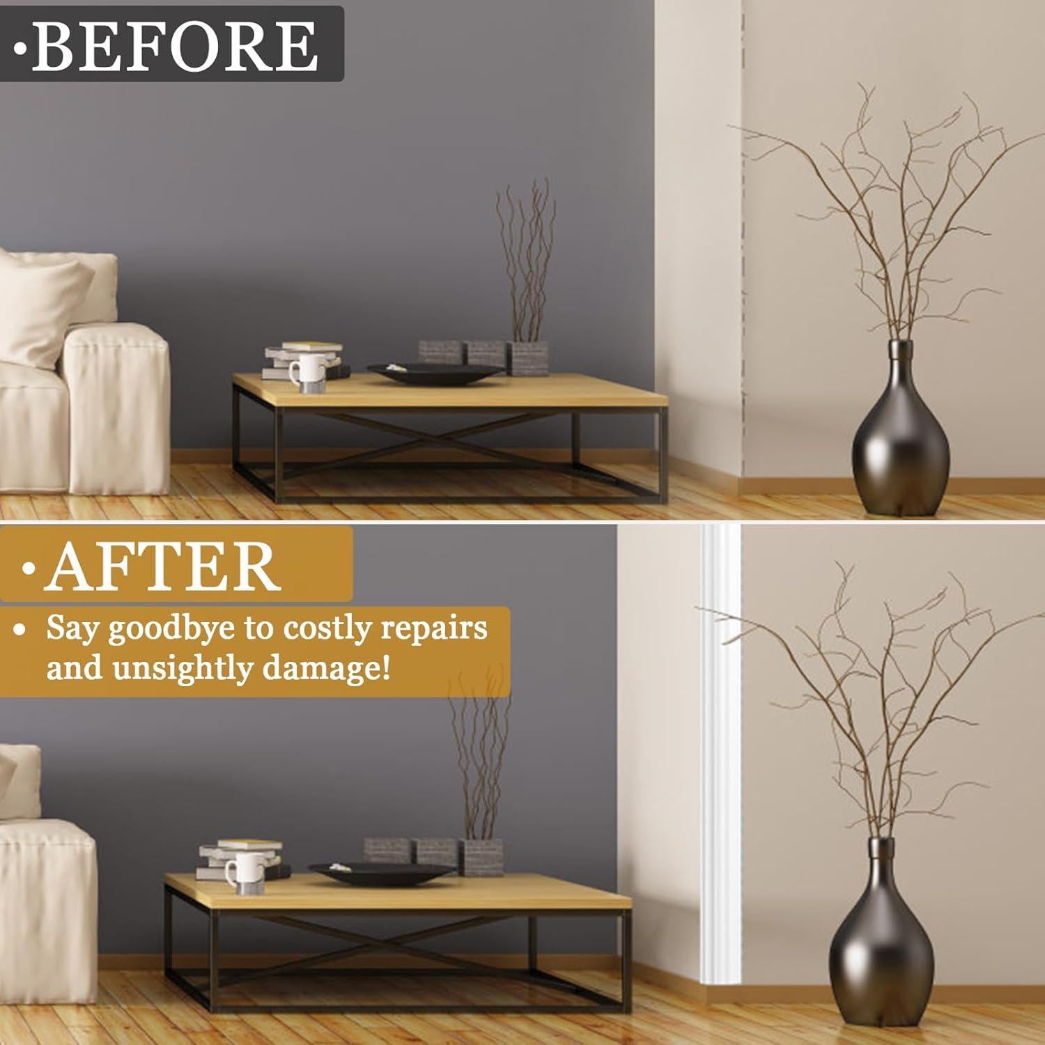 Protector de Esquina de Pared Nayotaa 3.29m Goma Flexible Blanco