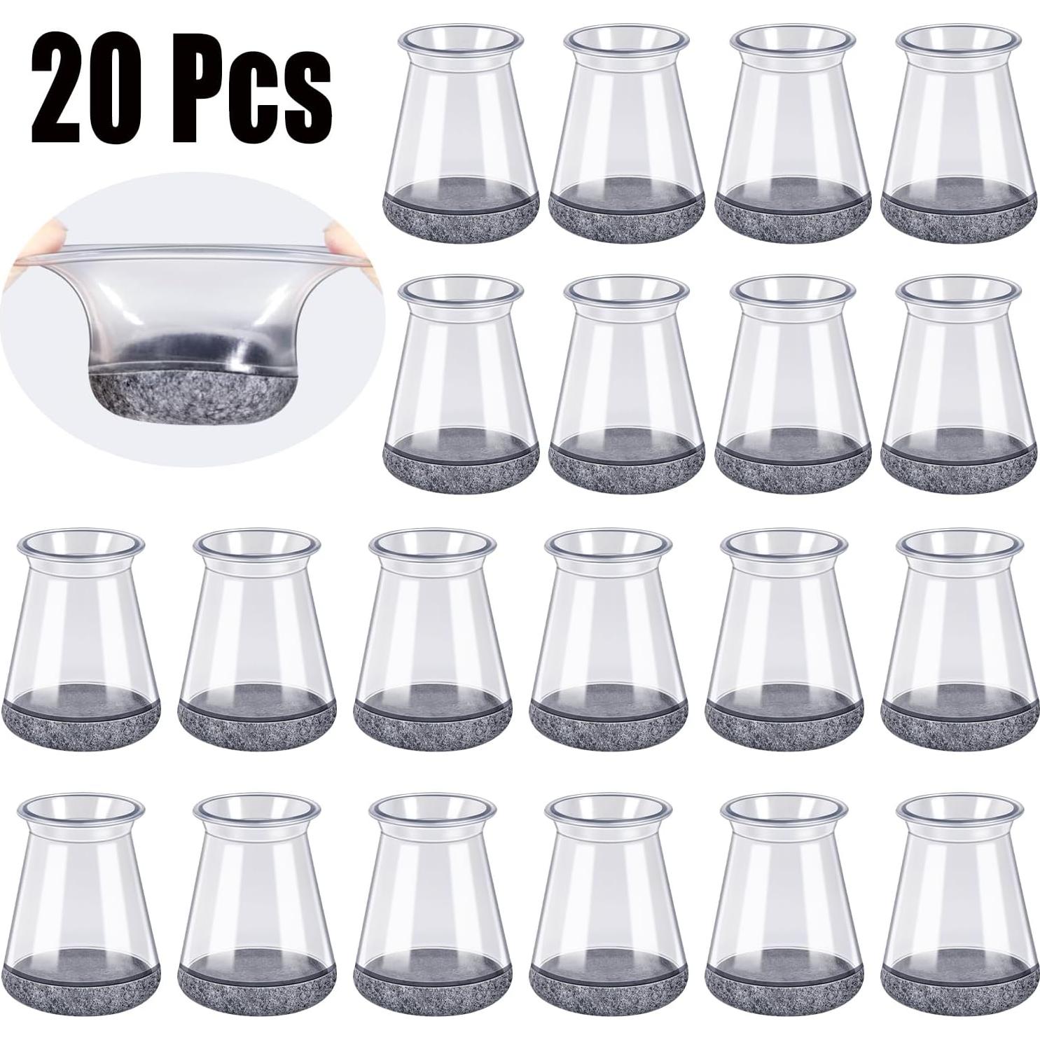 Protectores de patas de silla BUMACO silicona transparente 20 piezas