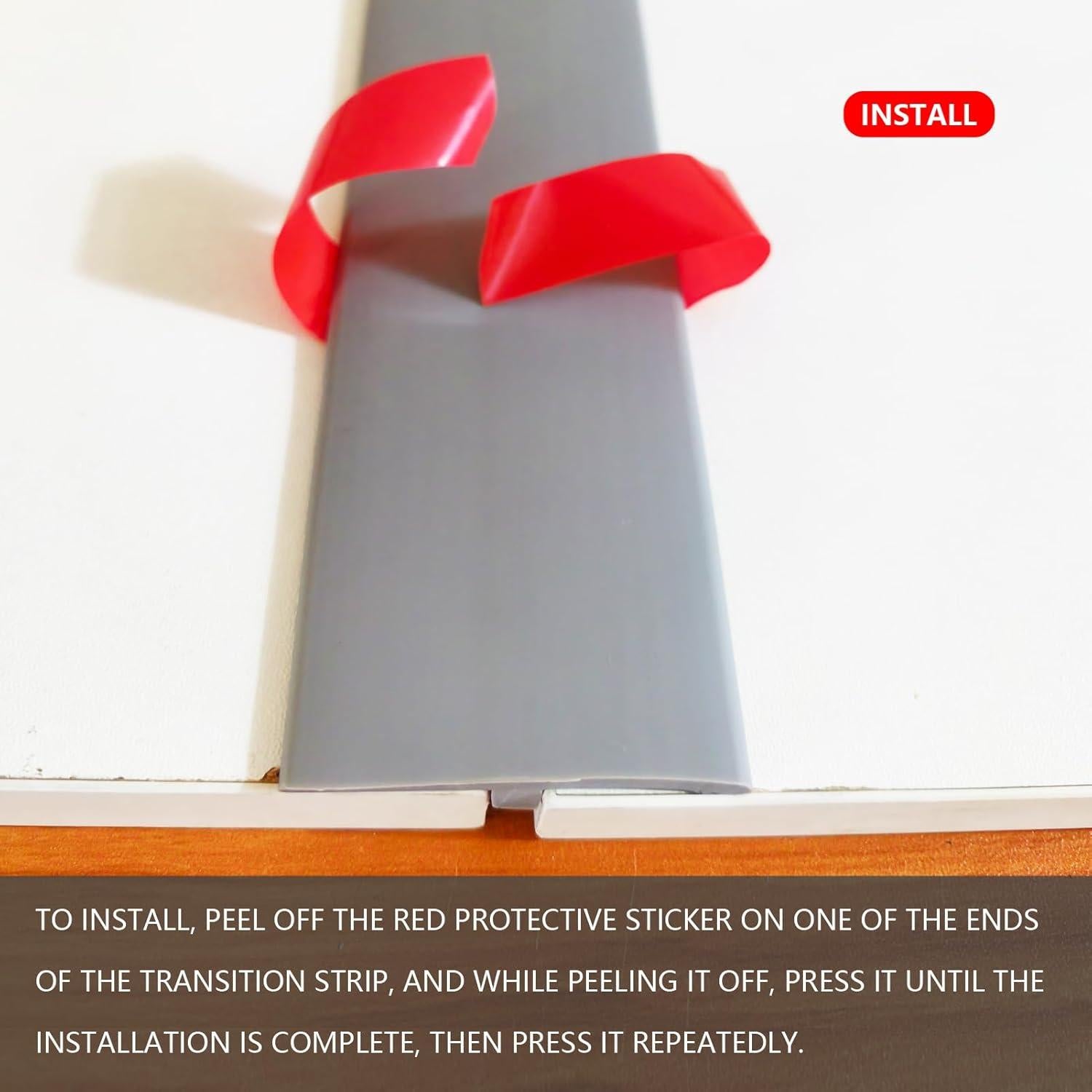 Tira de Transición de Piso T DAILISEN 100cm Gris PVC Flexible