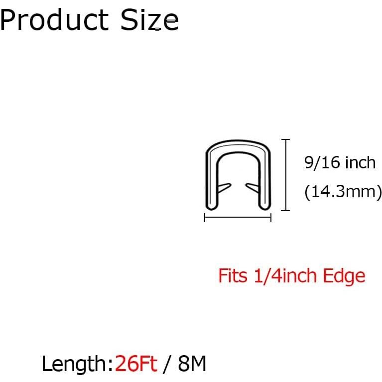 Bisel de goma negro Tintvent 7.92m para bordes de 0.635cm