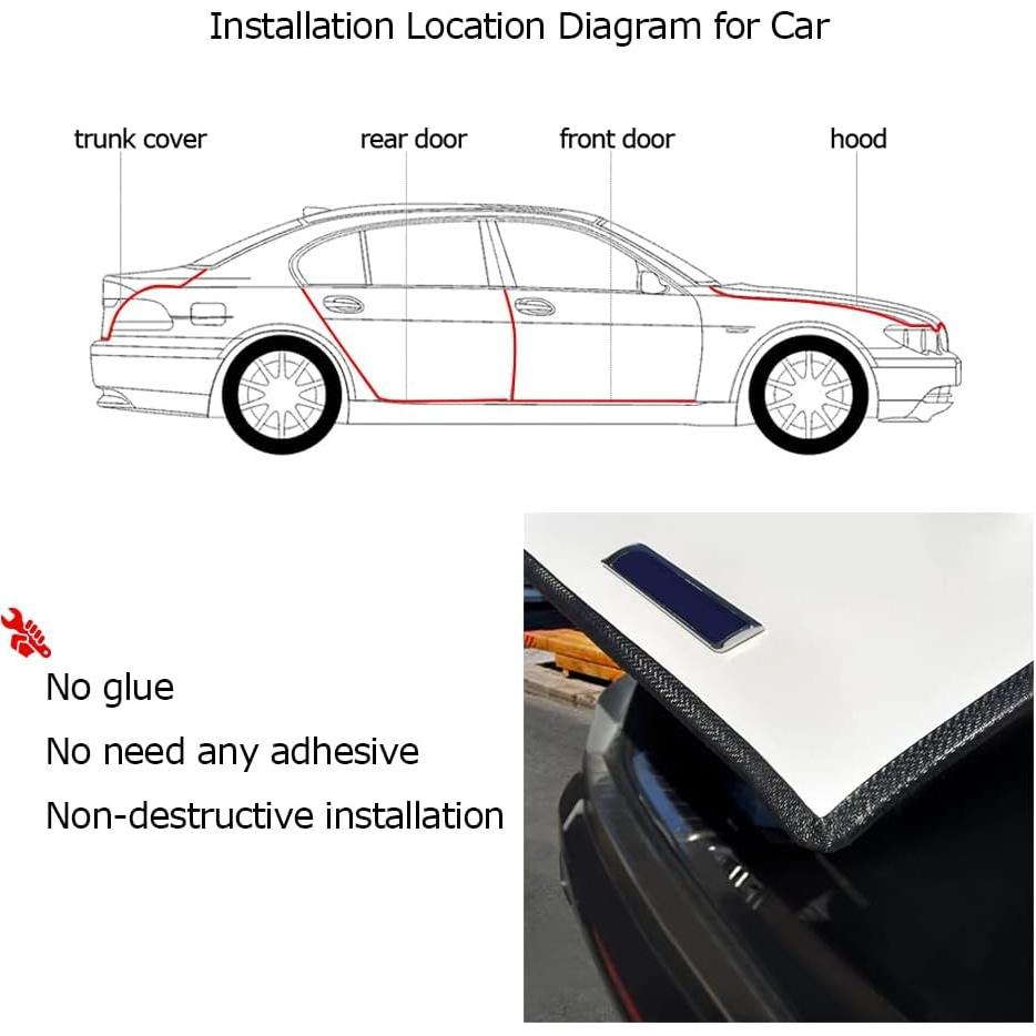 Bisel de goma negro Tintvent 7.92m para bordes de 0.635cm
