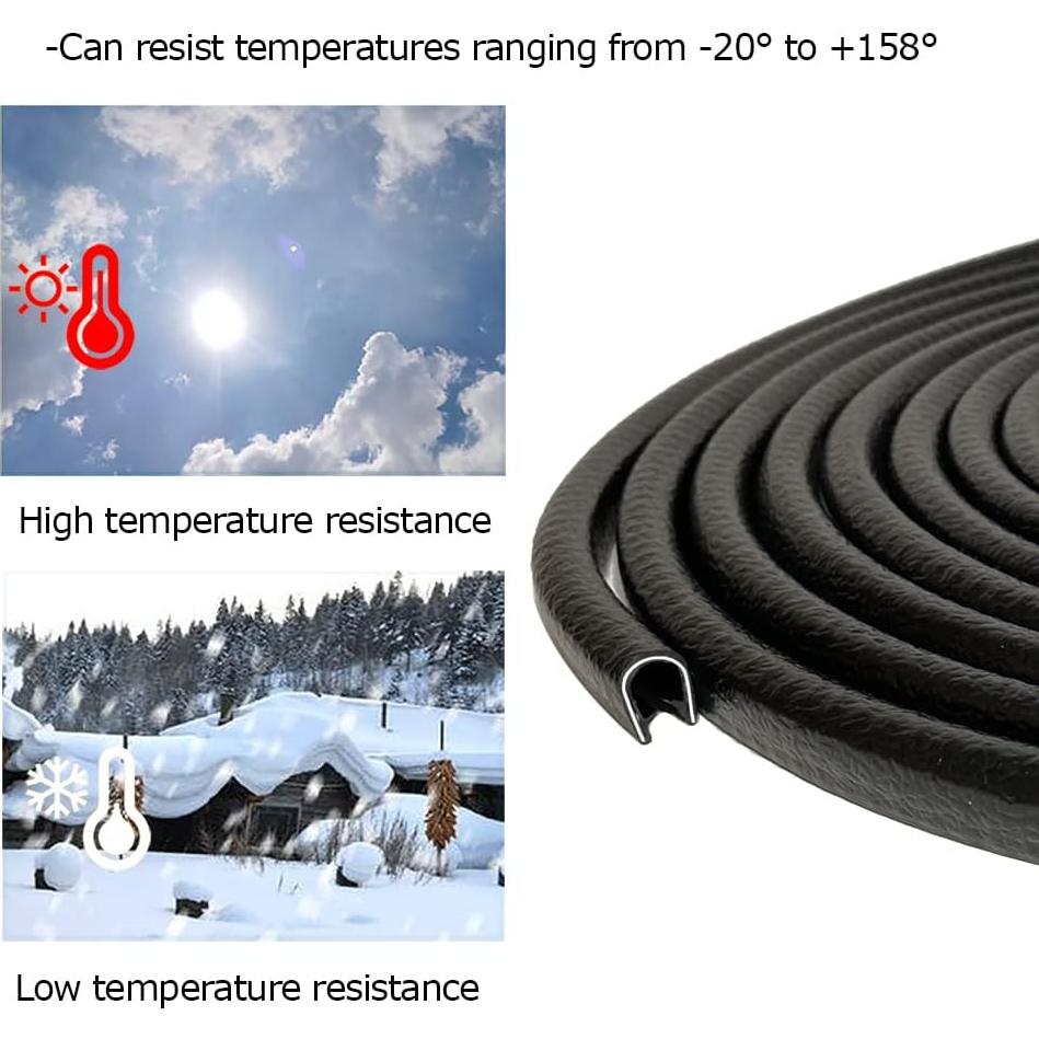 Bisel de goma negro Tintvent 7.92m para bordes de 0.635cm